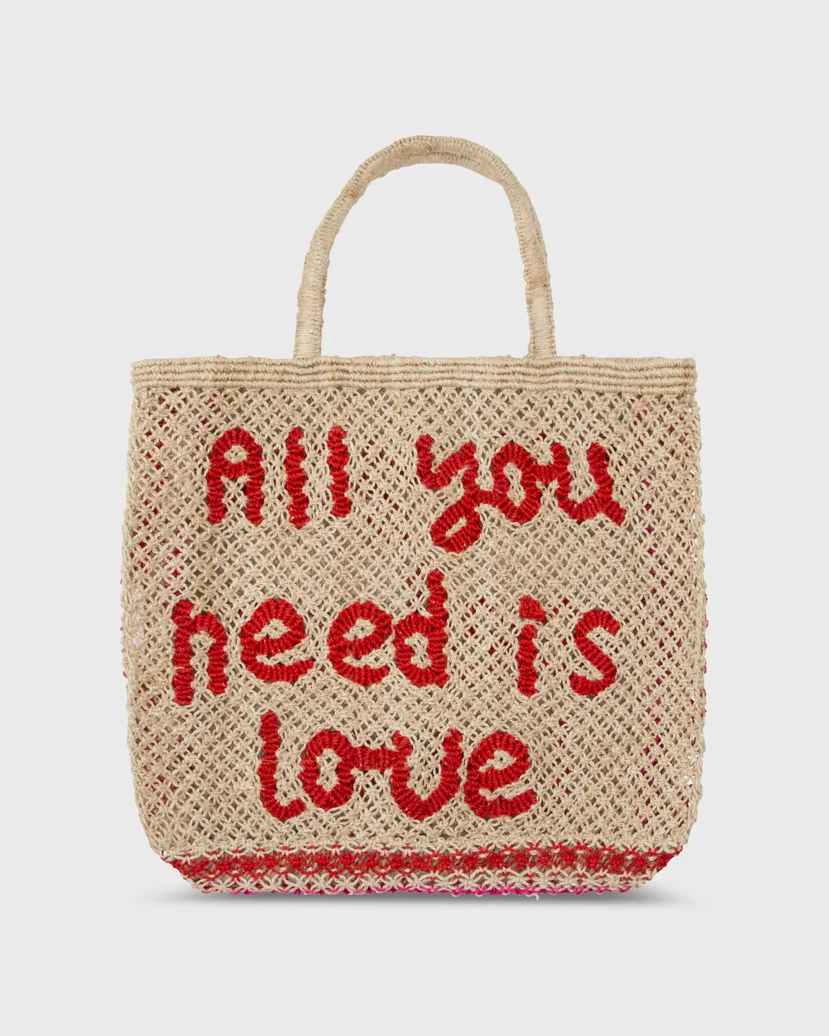 All You Need Is Love Tote In Natural/Red 1