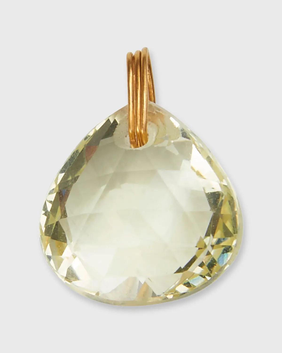 Briolette Pendant In Yellow Quartz 1