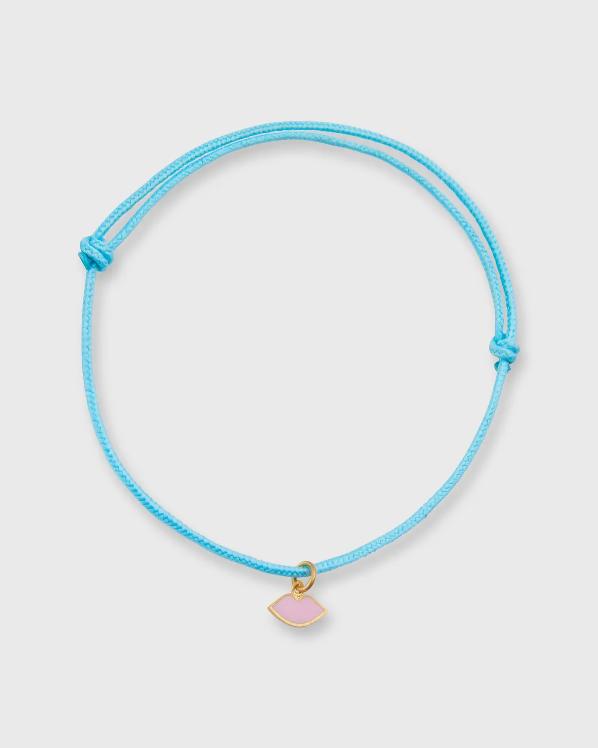 Kiss Charm Bracelet In Pink Enamel/Assorted Color Cord 1