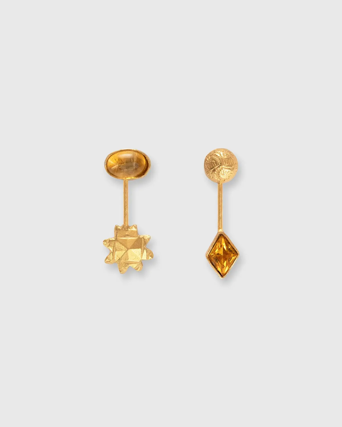 Detachable Drop Earrings In Amber/Gold 1