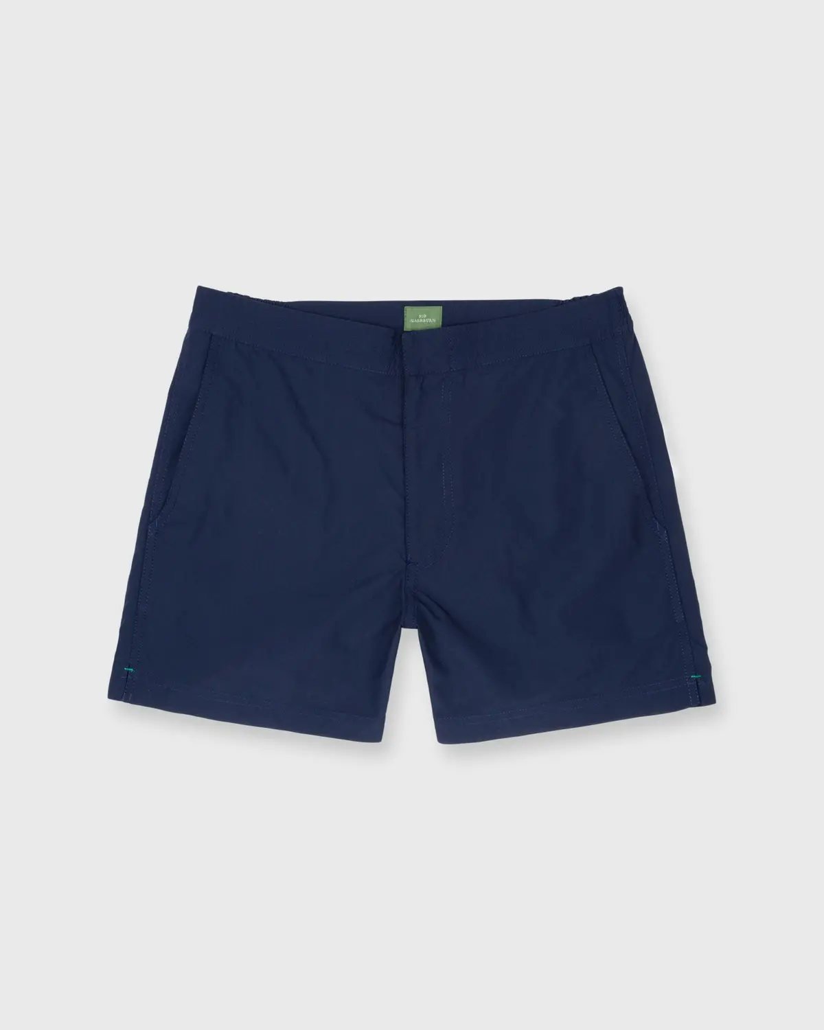 Zip-Front Standard Swim Short In Navy Nylon 1
