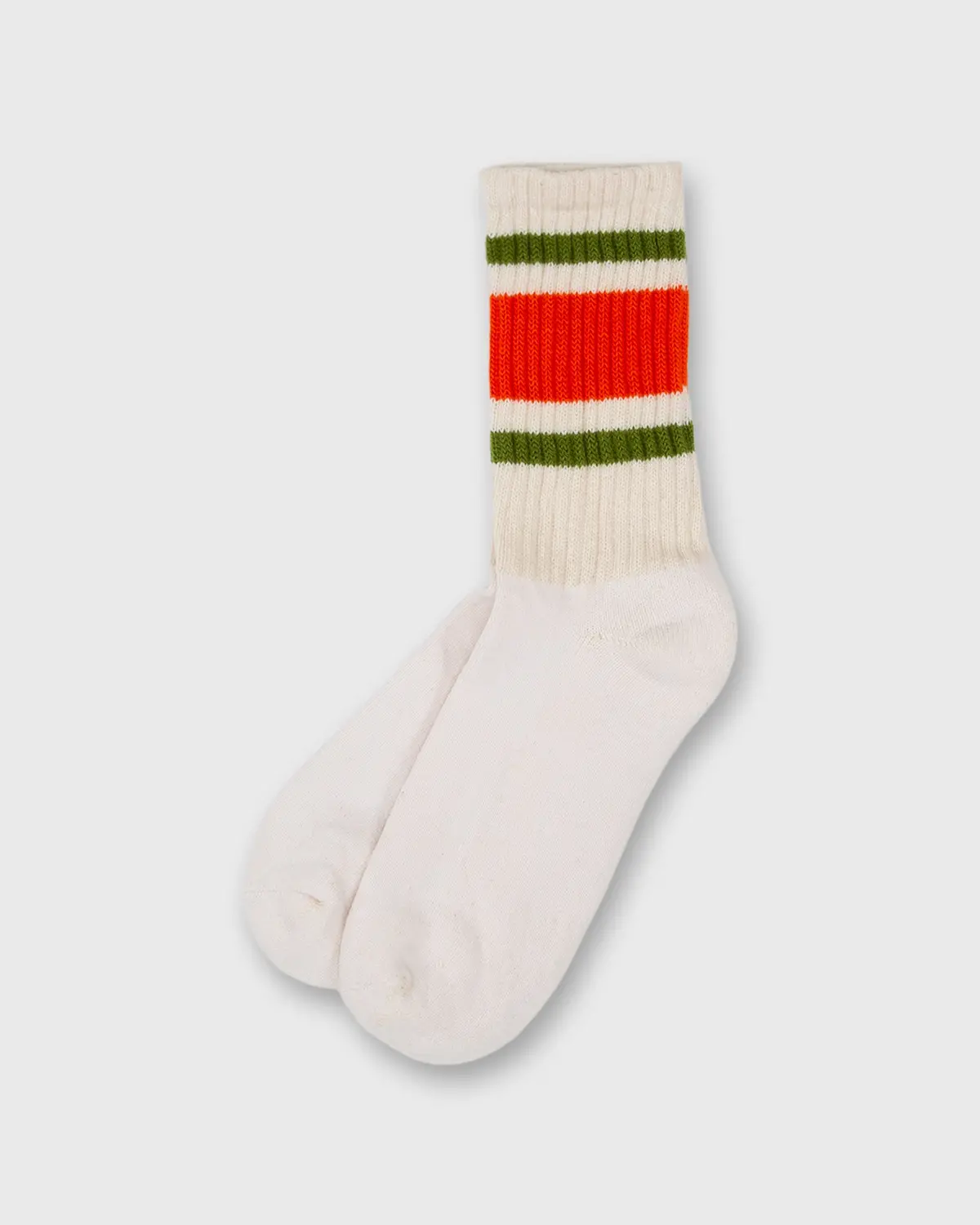 Retro Stripe Socks In Orange/Chive 1