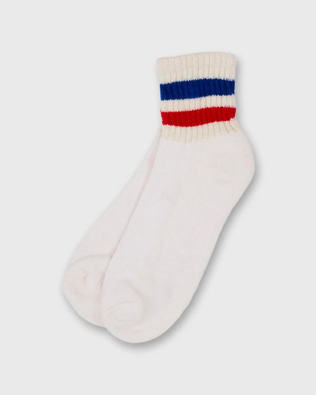 Retro Stripe Quarter Crew Socks In Royal/Red 1