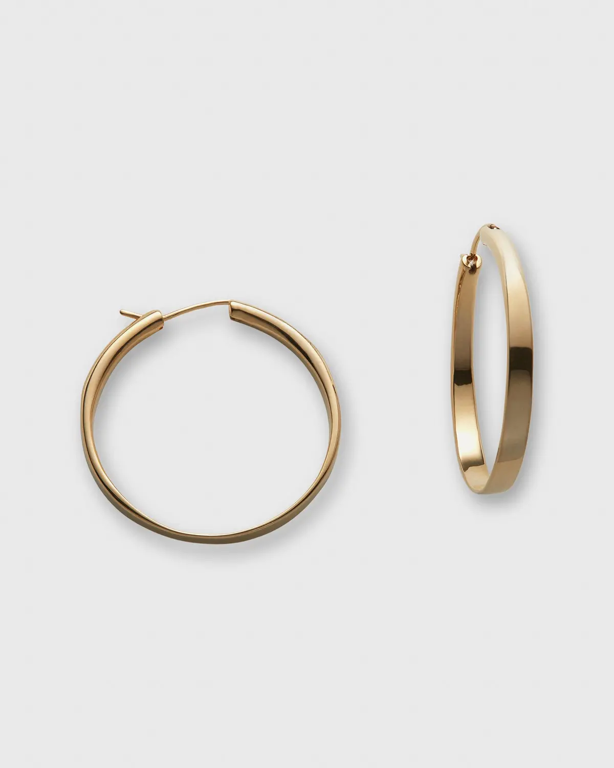 Flat Hoop Earrings In Gold-Plated Brass 1