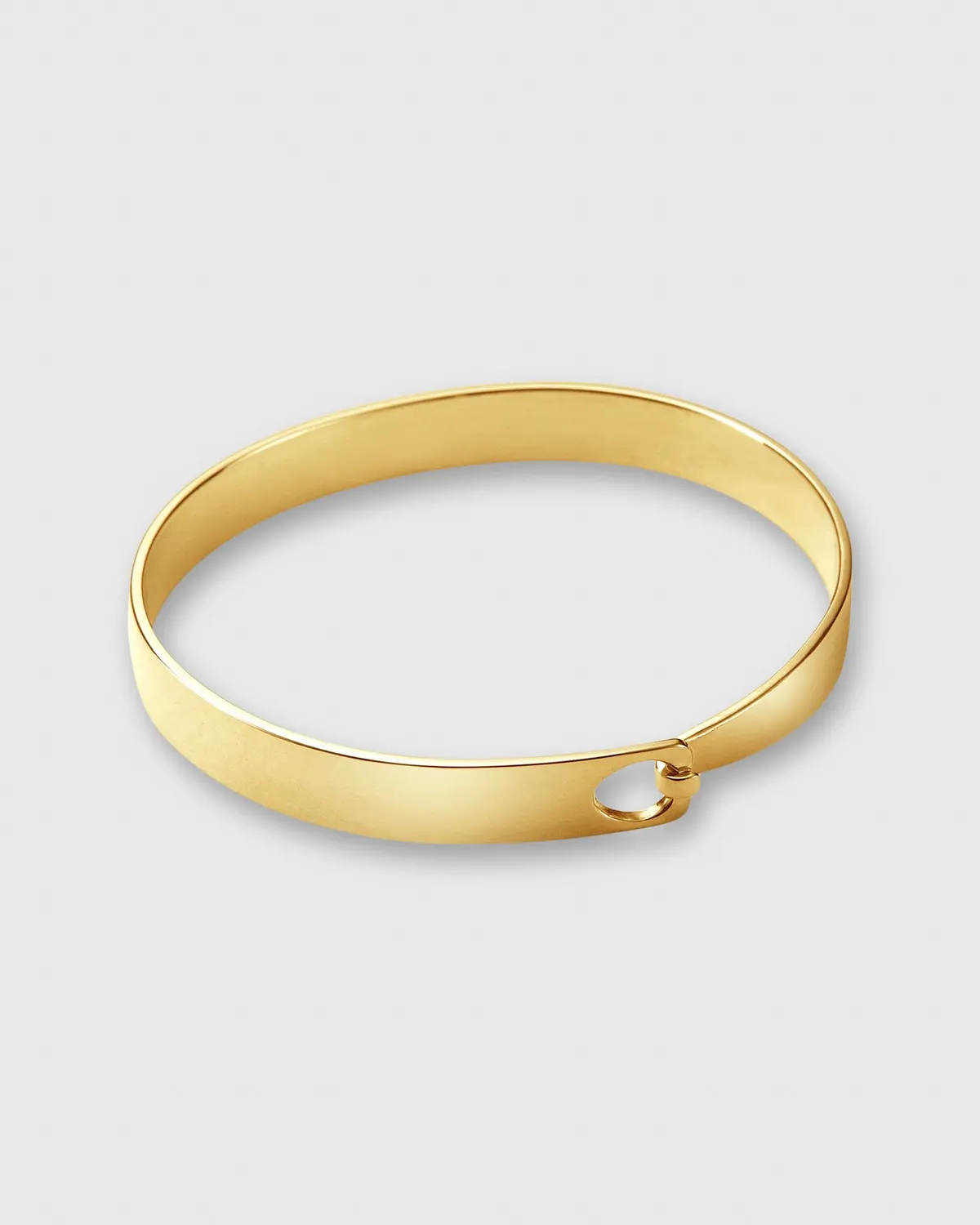 Flat Simple Hook Bracelet In Gold-Plated Brass 1