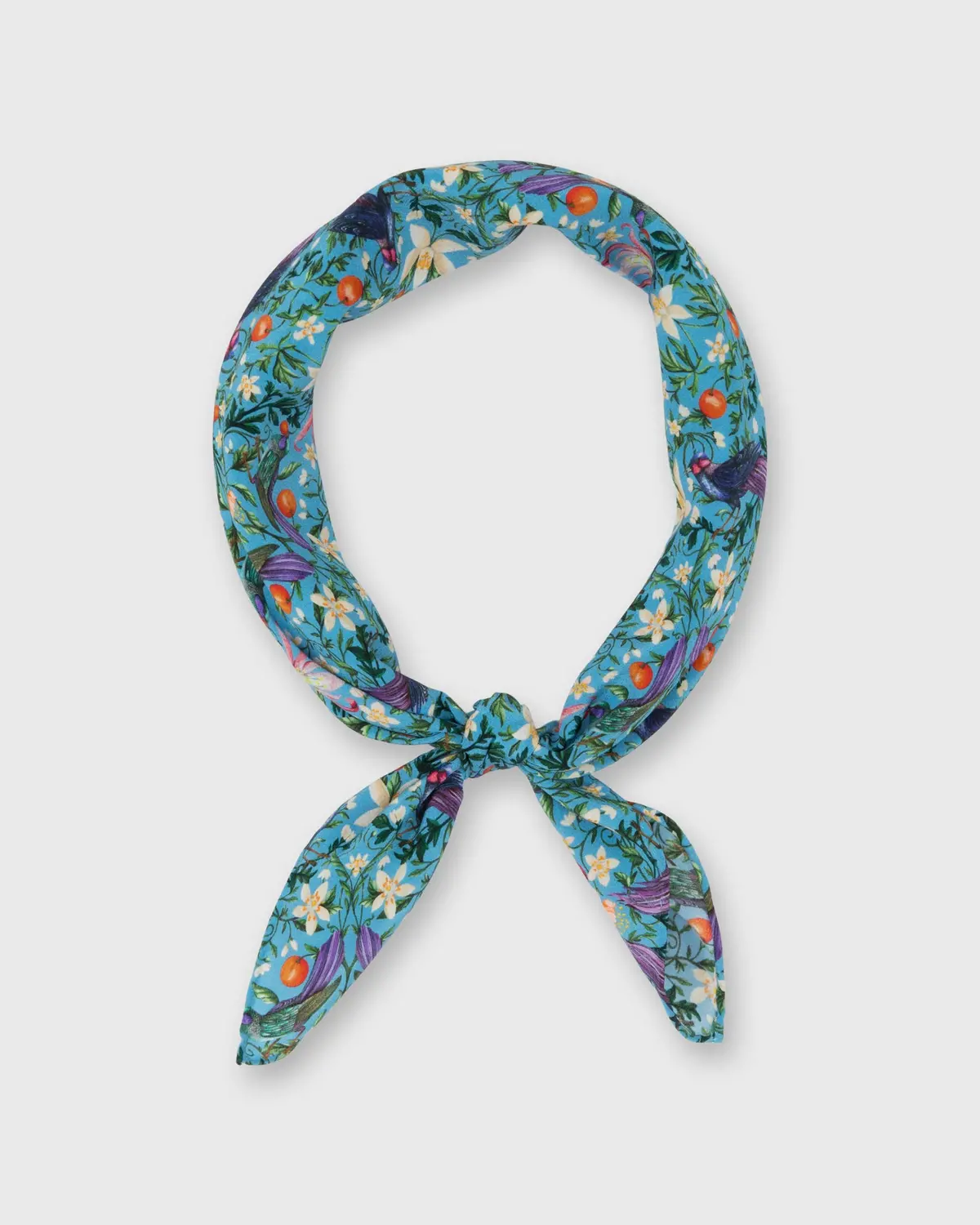 Anyway Scarf In Baby Blue Multi Forbidden Orchard Liberty Fabric Silk 1
