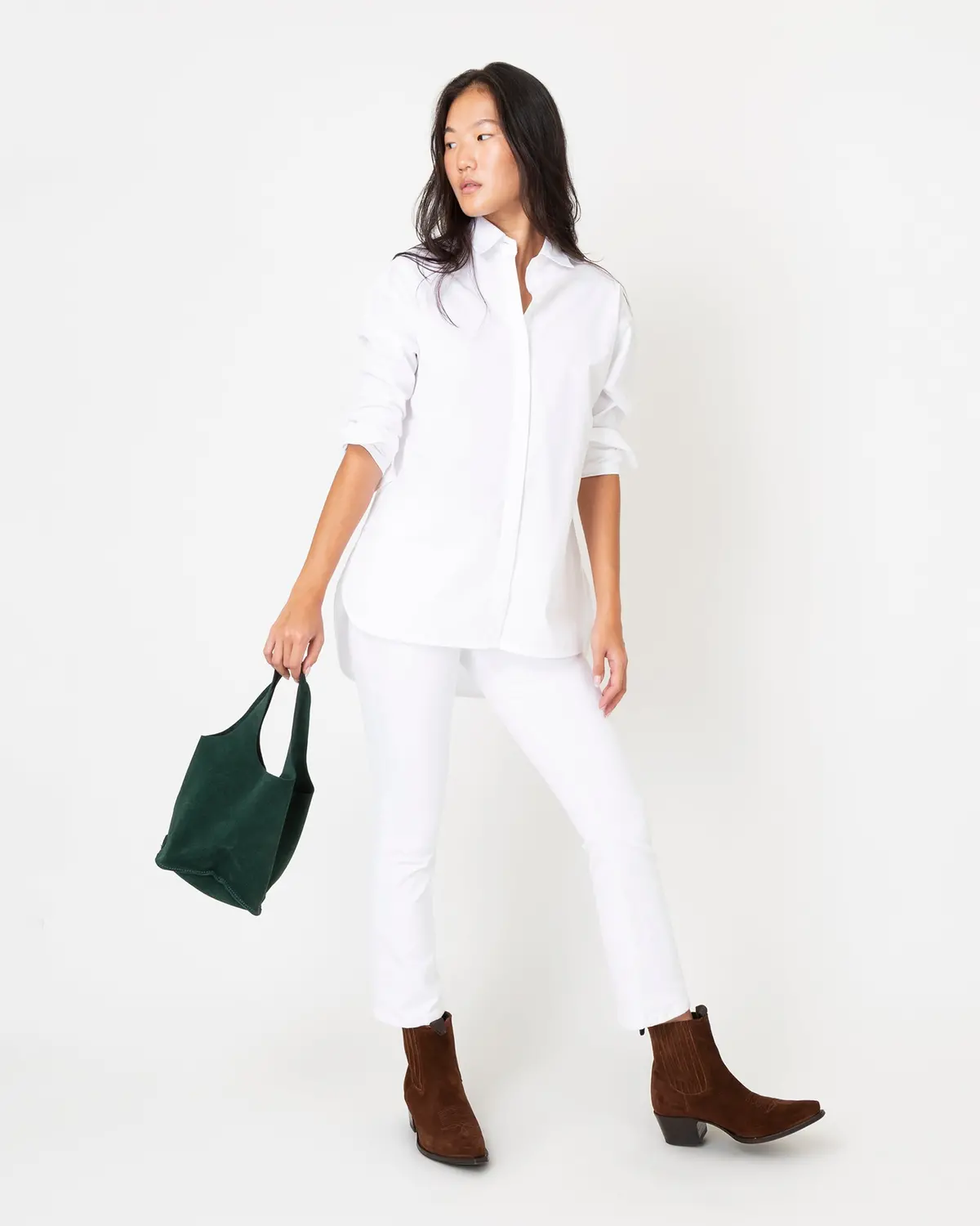 Paola Bucket Bag In Hunter Suede 2