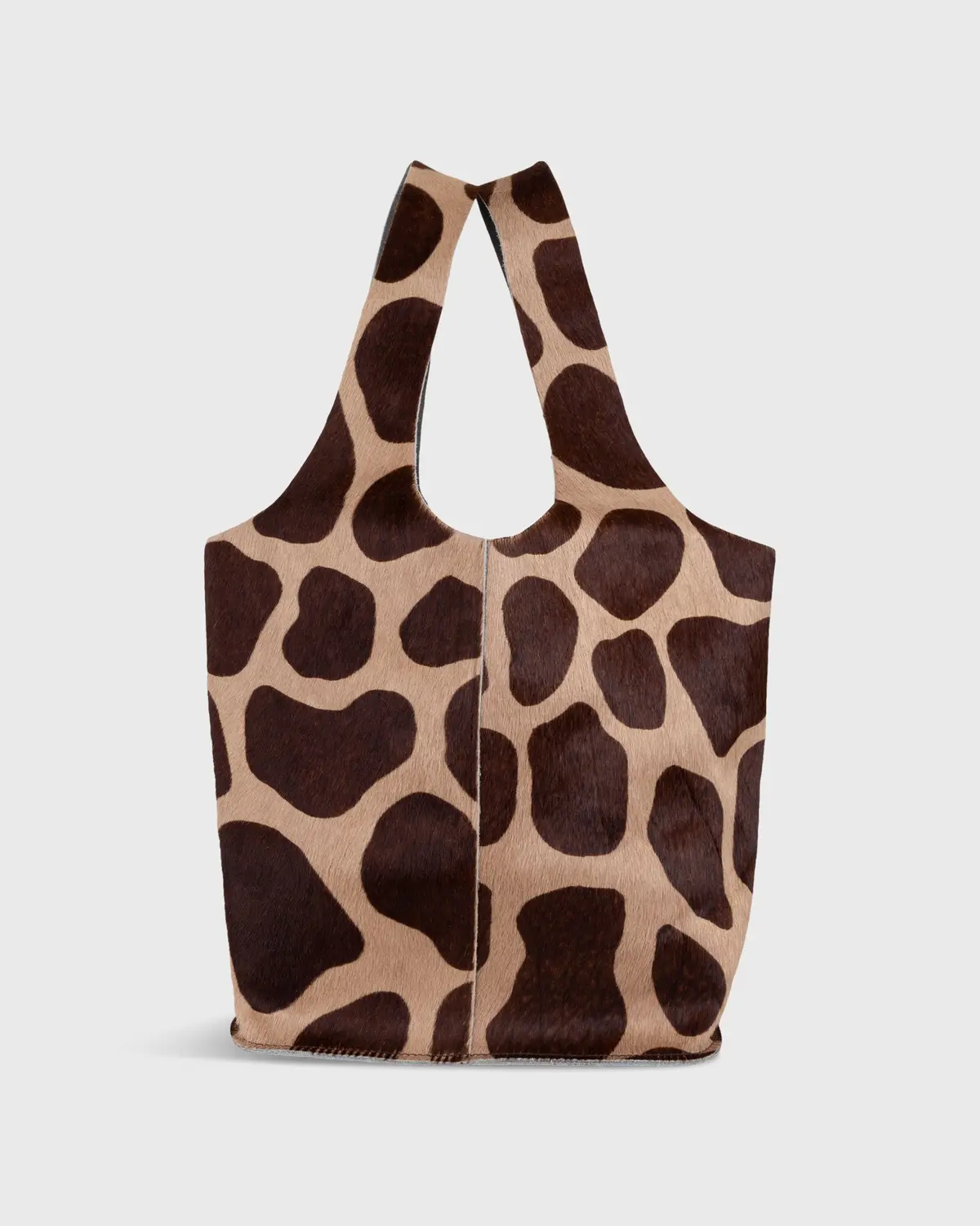 Large Paola Bucket Bag In Giraffe Calf Hair 1