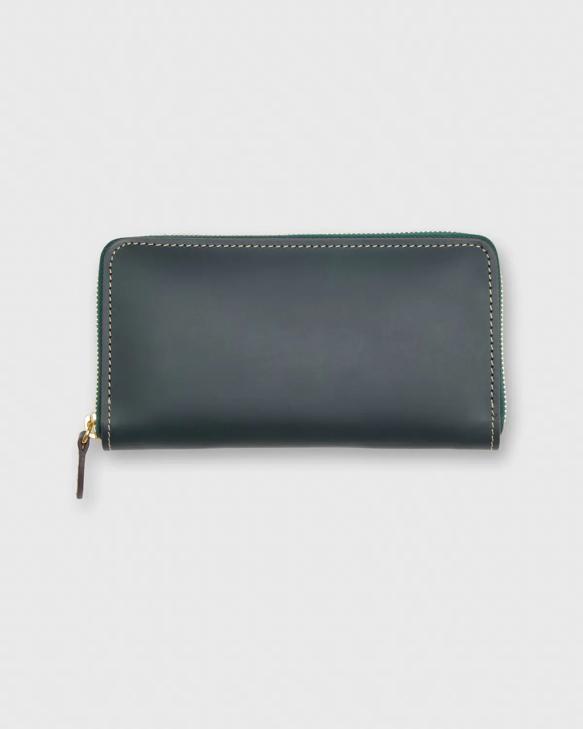 Zip Wallet In Dark Green Leather 1