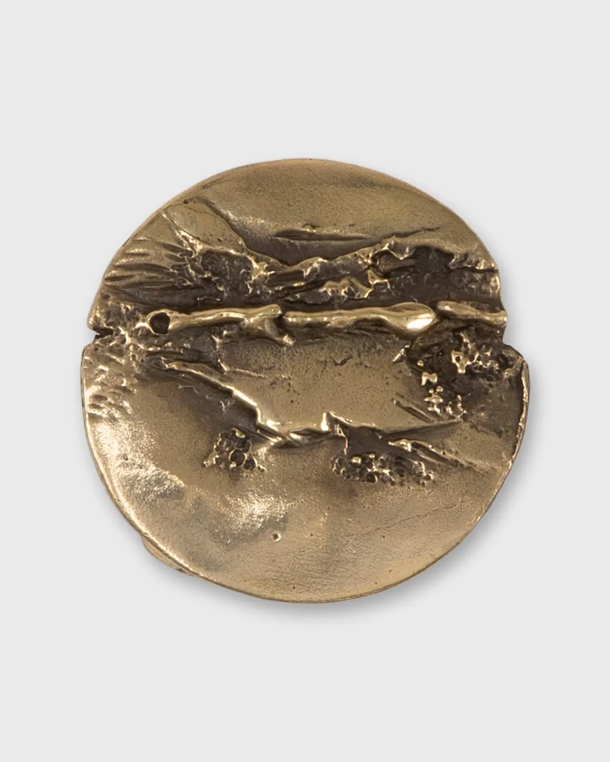 Round Abstract Belt Buckle In Brass 1