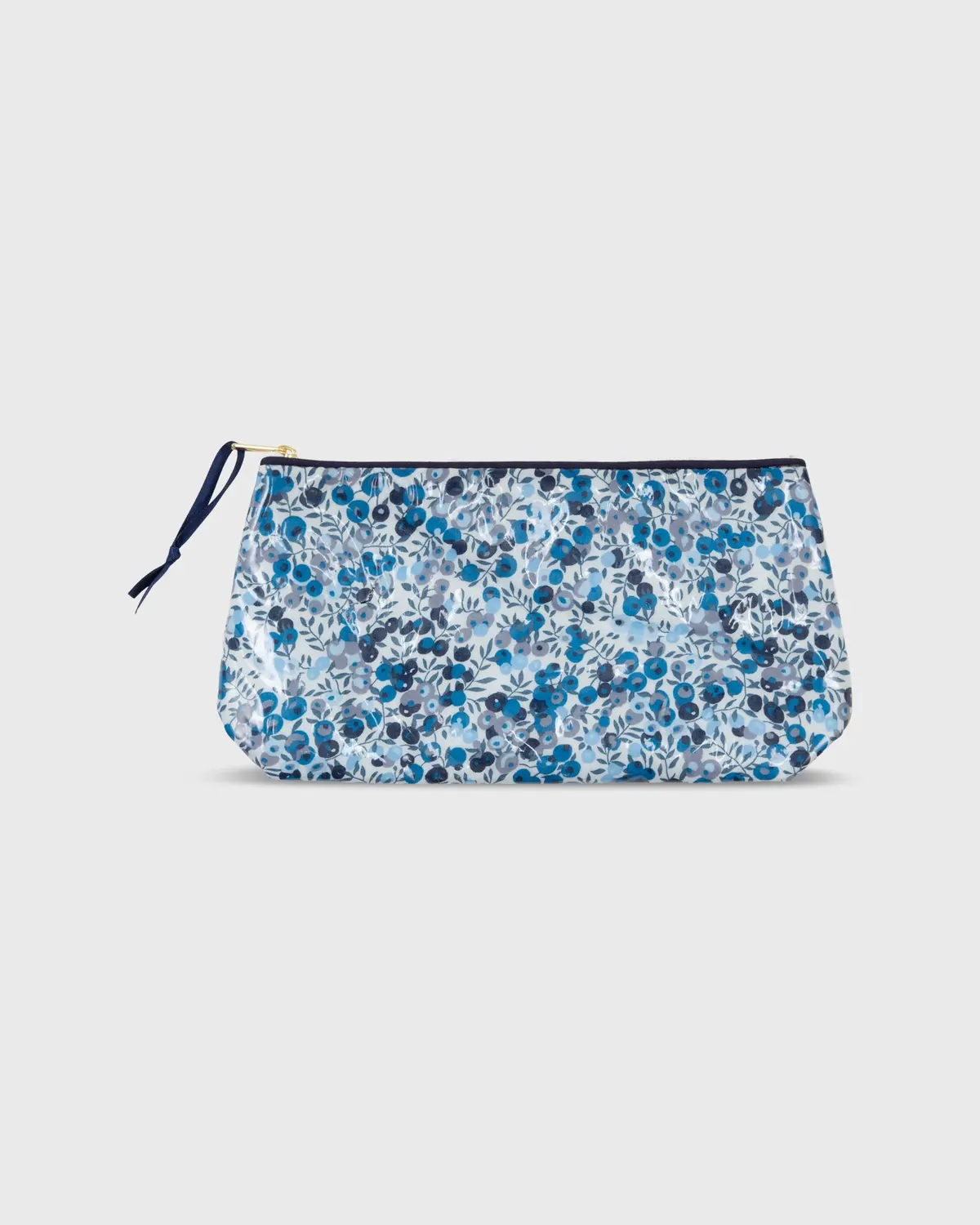 Coated Small Cosmetic Bag In Blue Multi Wiltshire Liberty Fabric 1
