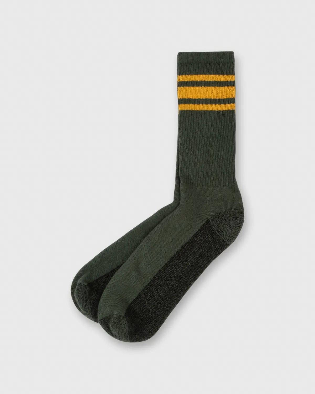Athletic Stripe Socks In Olive 1