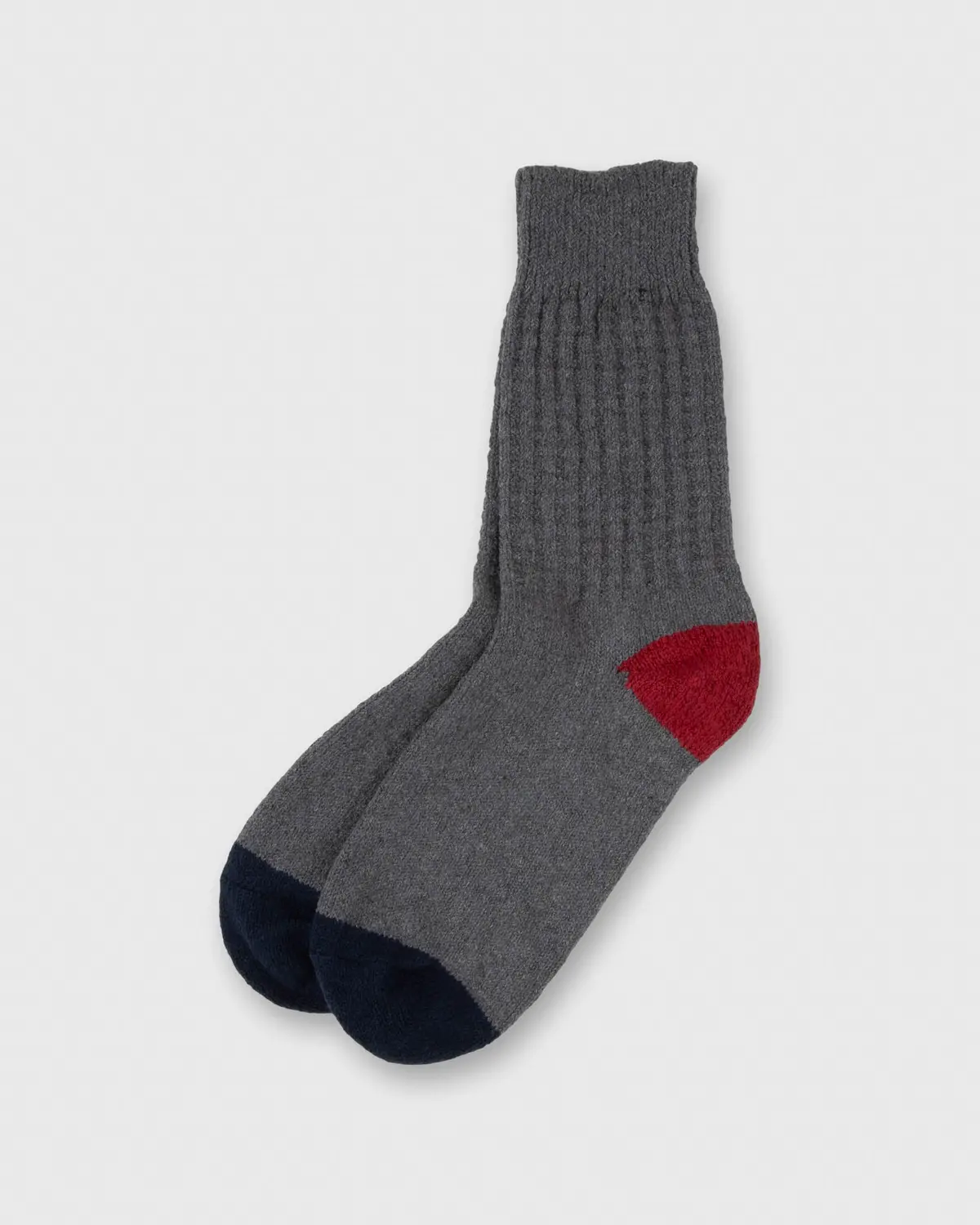 Cotton Waffle Knit Socks In Grey 1