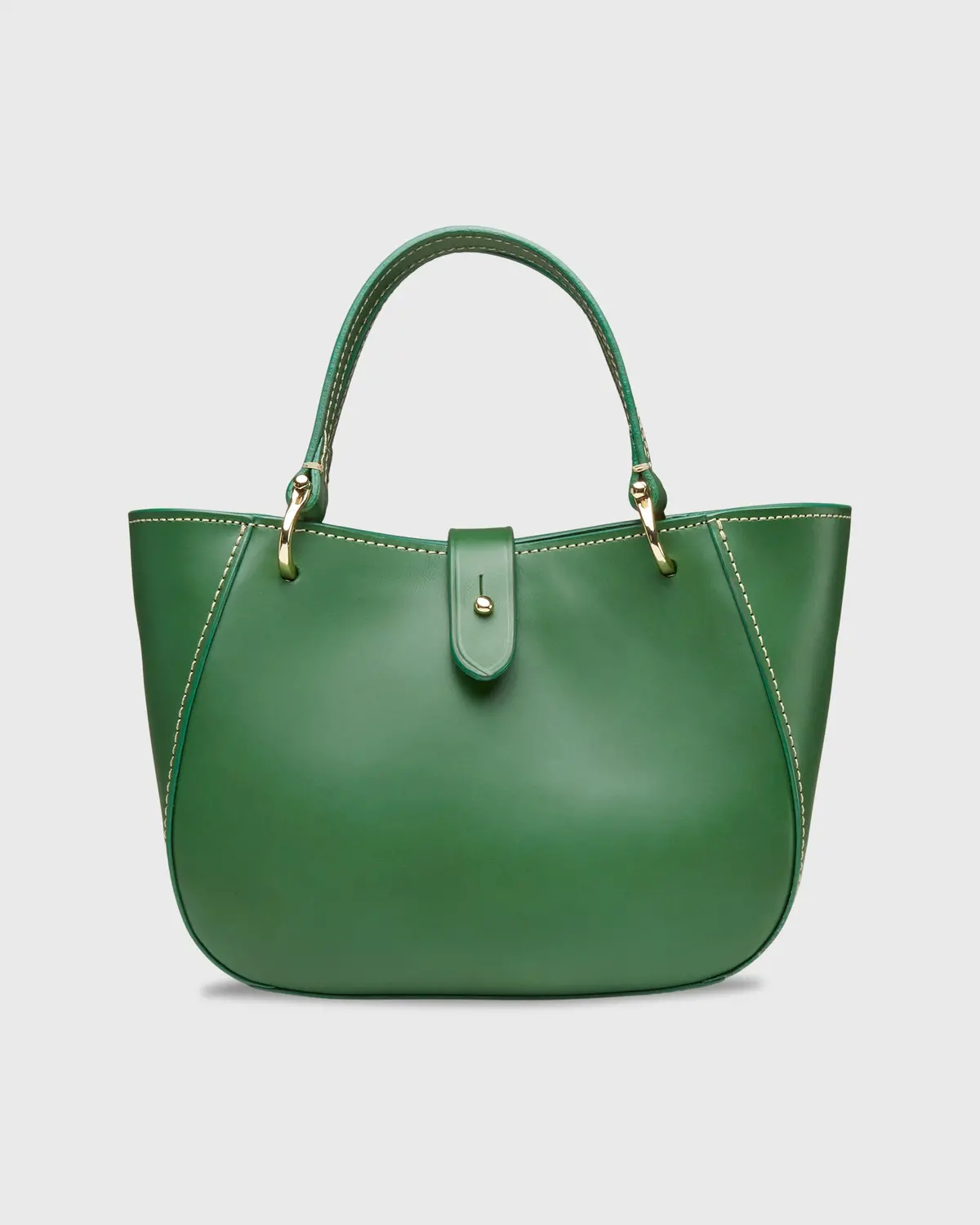 Small Annalisa Satchel Bag In Green Leather 1