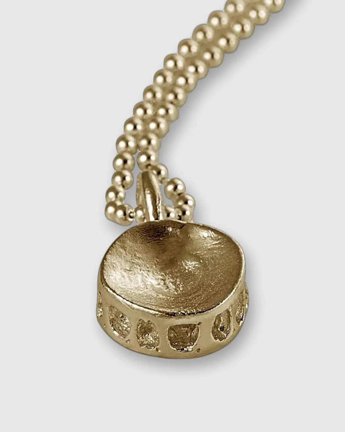 Shark Vertebrae Pendant With Chain In Vermeil 1