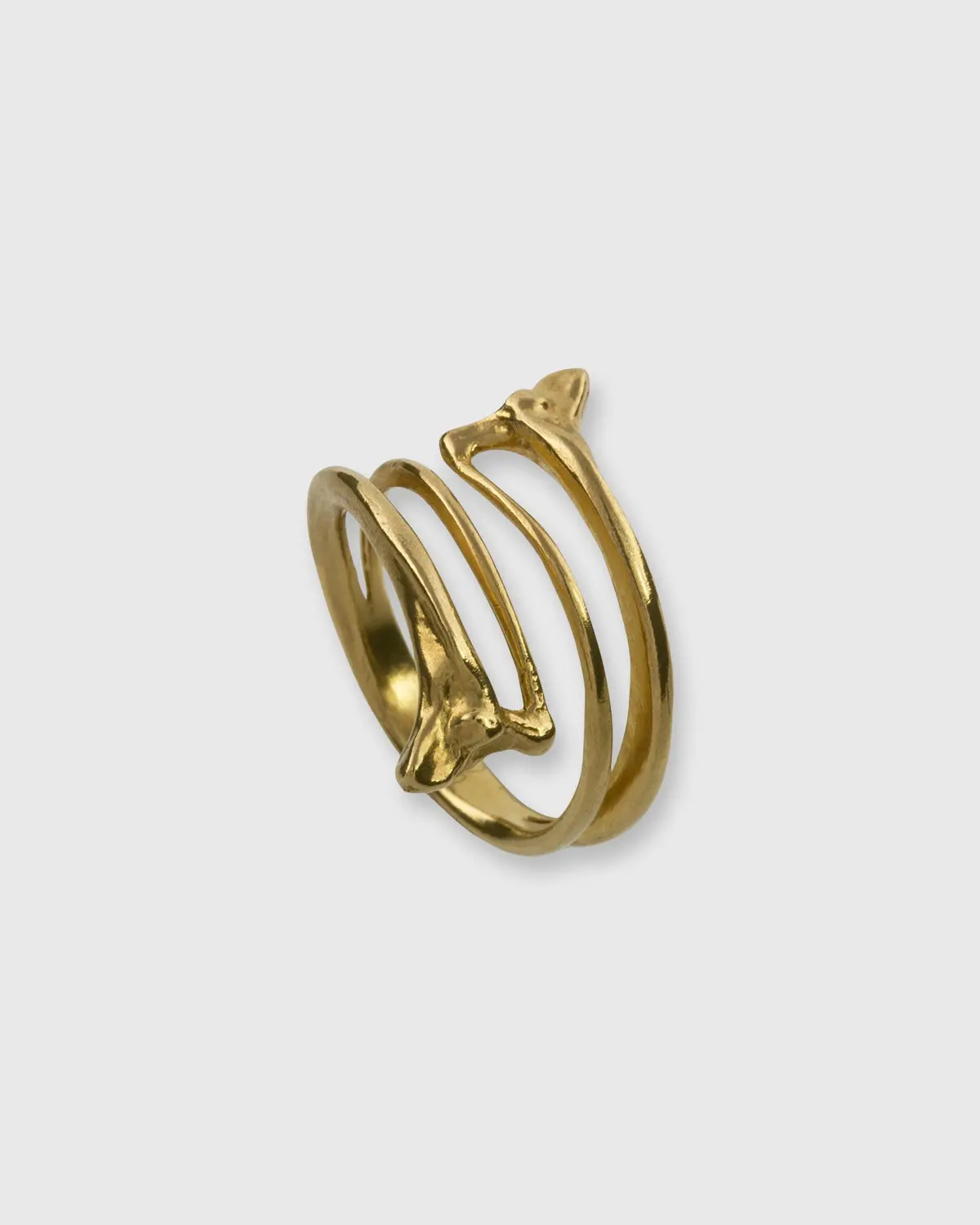 Rattlesnake Double Rib Ring In Vermeil 1
