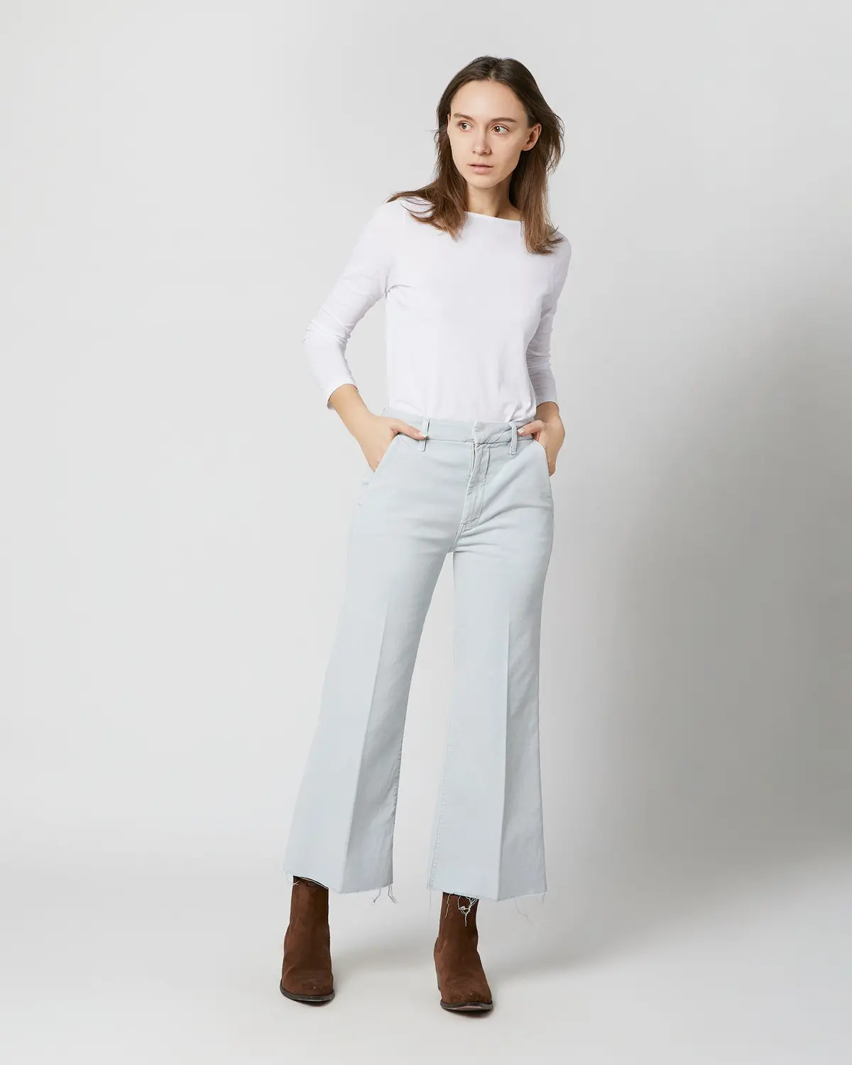The Roller Crop Prep Fray Jean In Ballad Blue 1