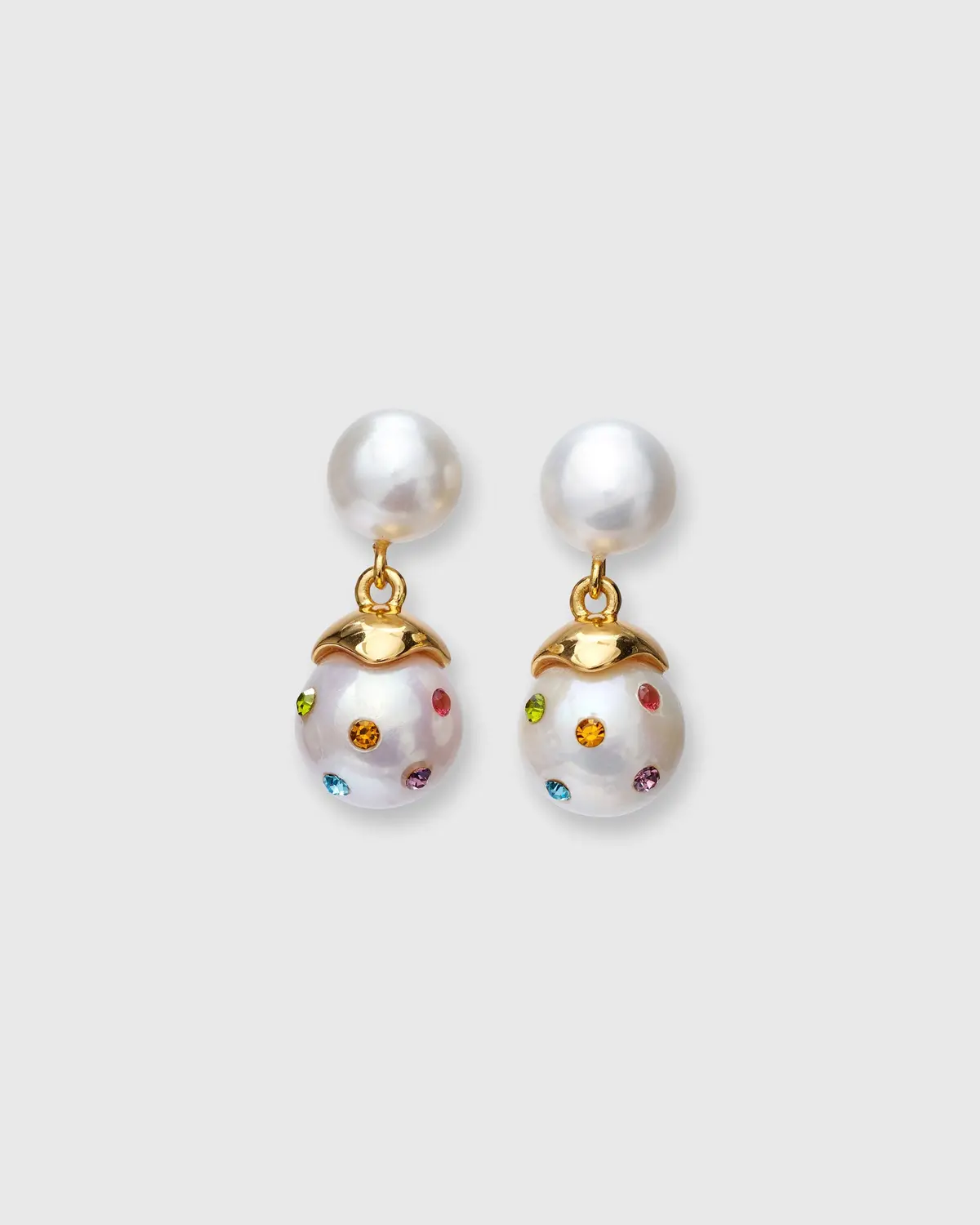 Confetti Drop Earrings In White 1