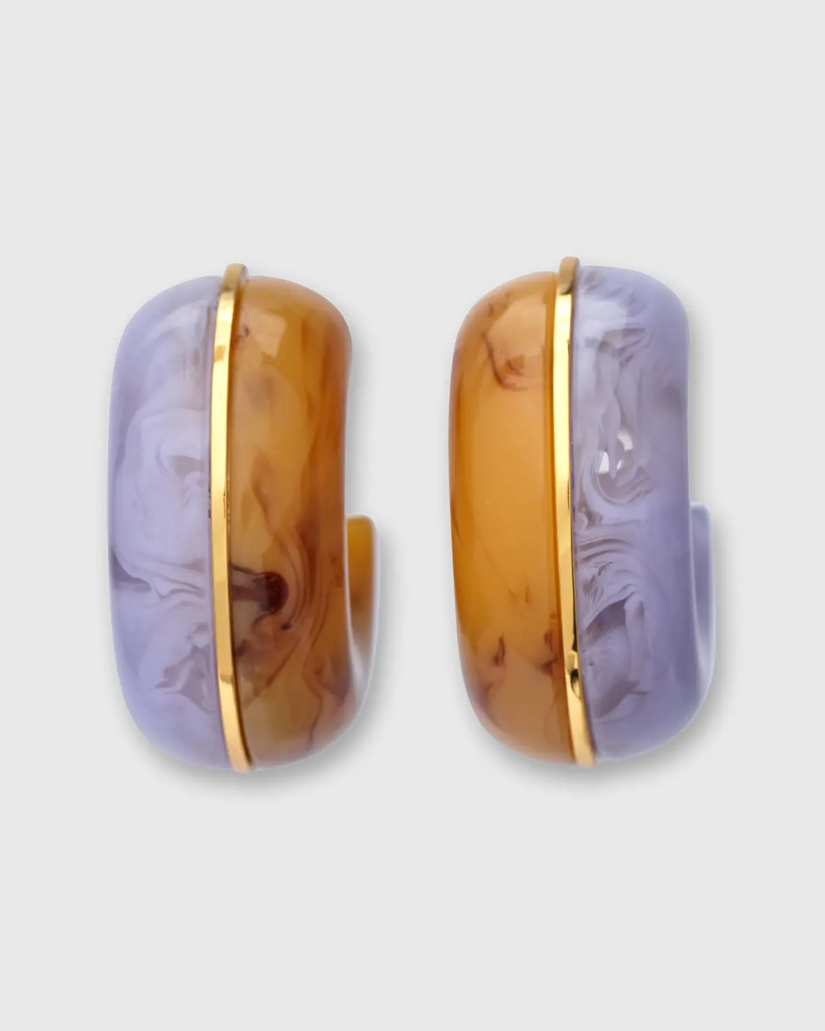 Halo Hoop Earrings In Lavender/Mocha 1