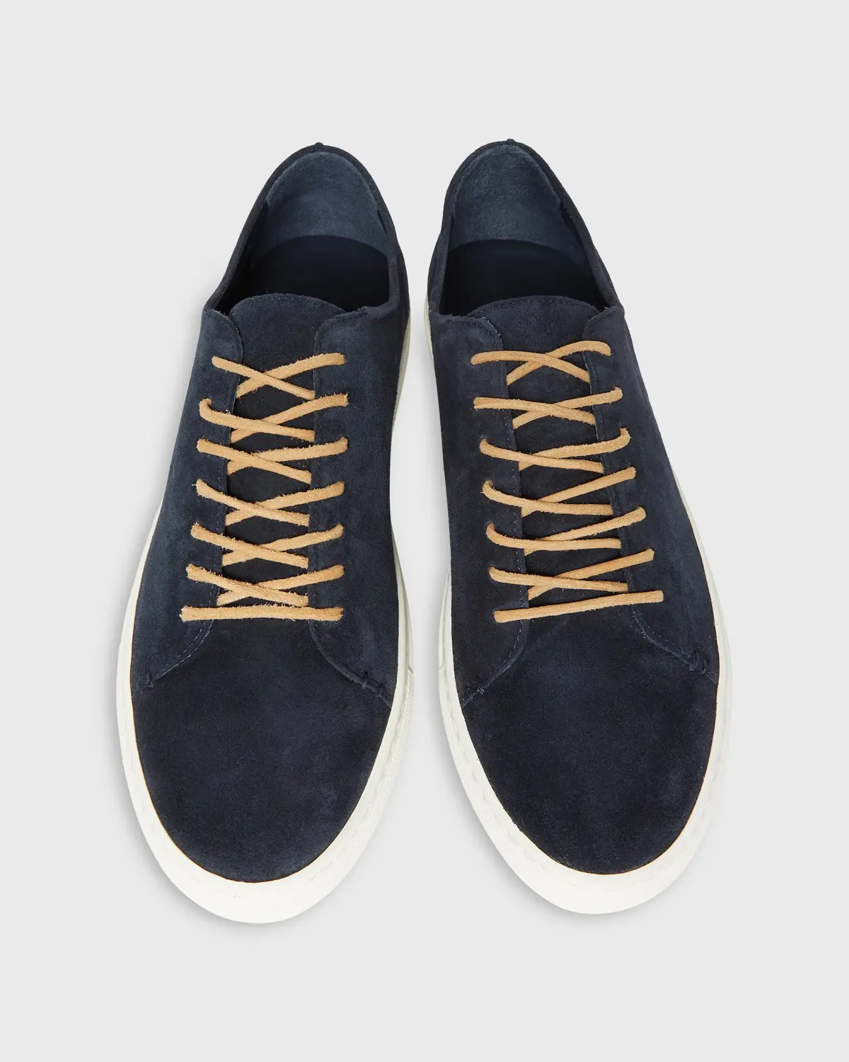 Low-Top Lace-Up Sneaker In Navy Suede 1