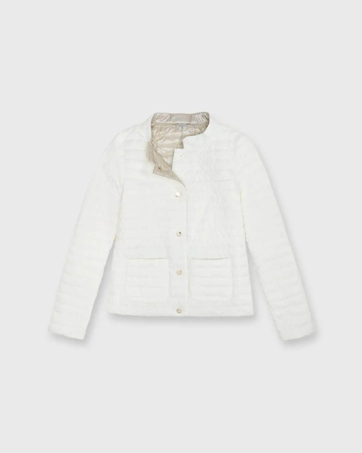 Reversible Short Jacket In White/Champagne 1
