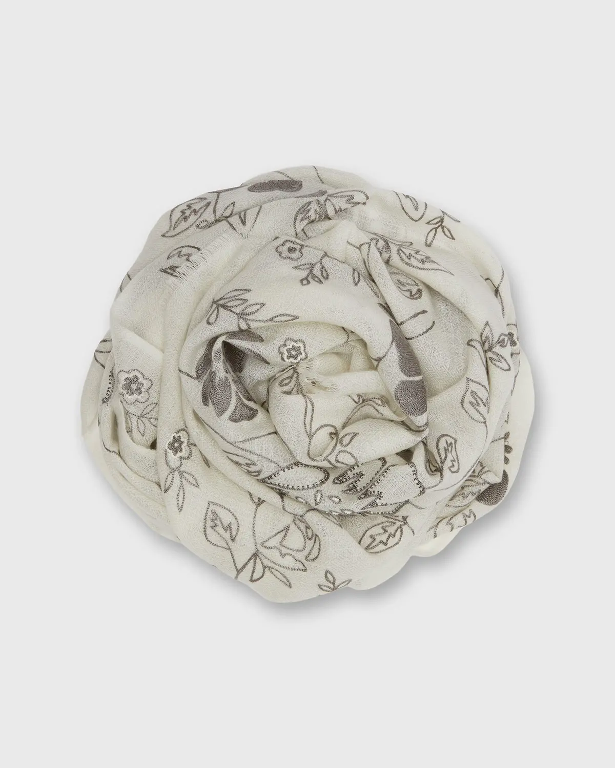 Platinum Scarf In Ivory/Grey 1