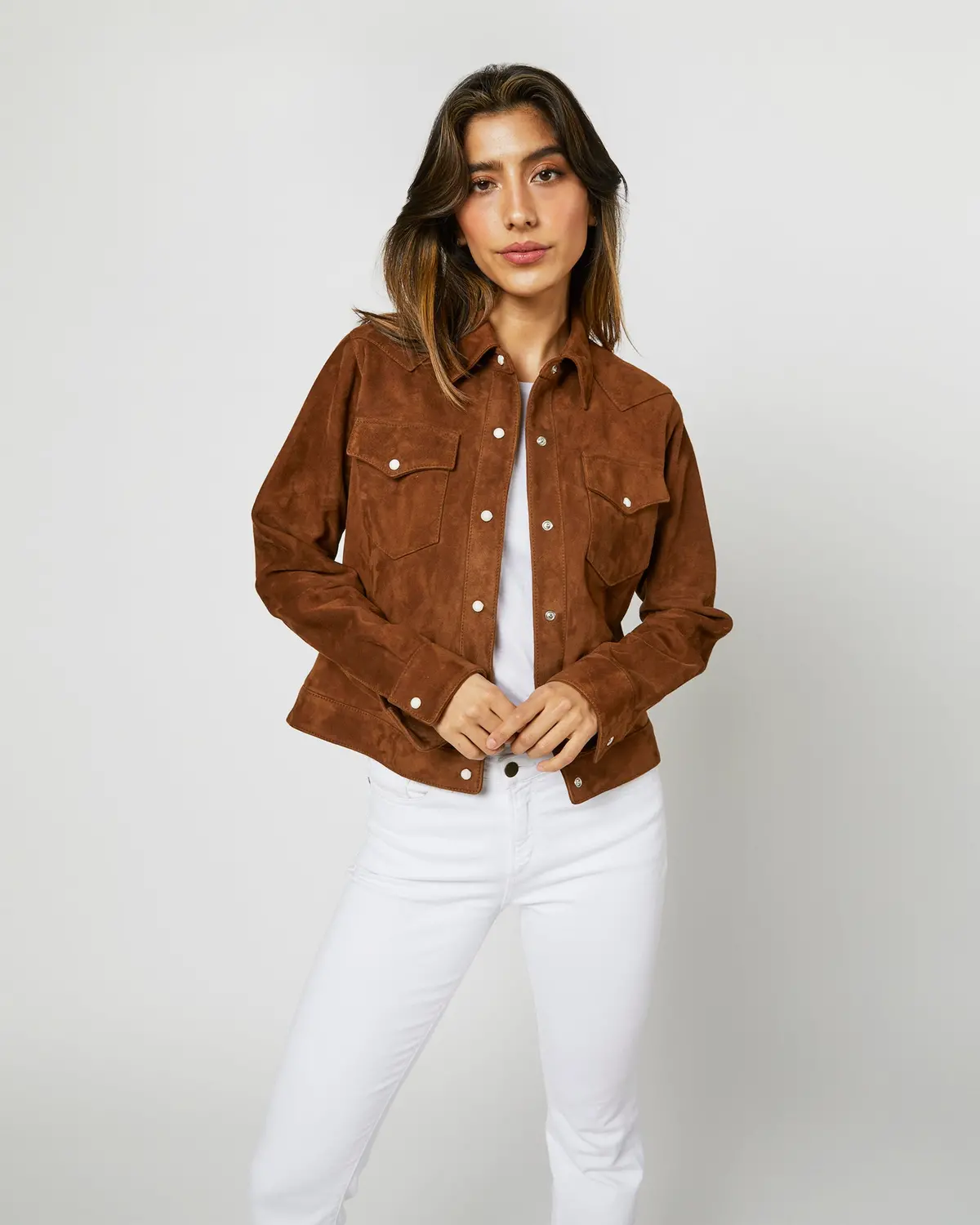 Western Jacket In Cognac Suede 1