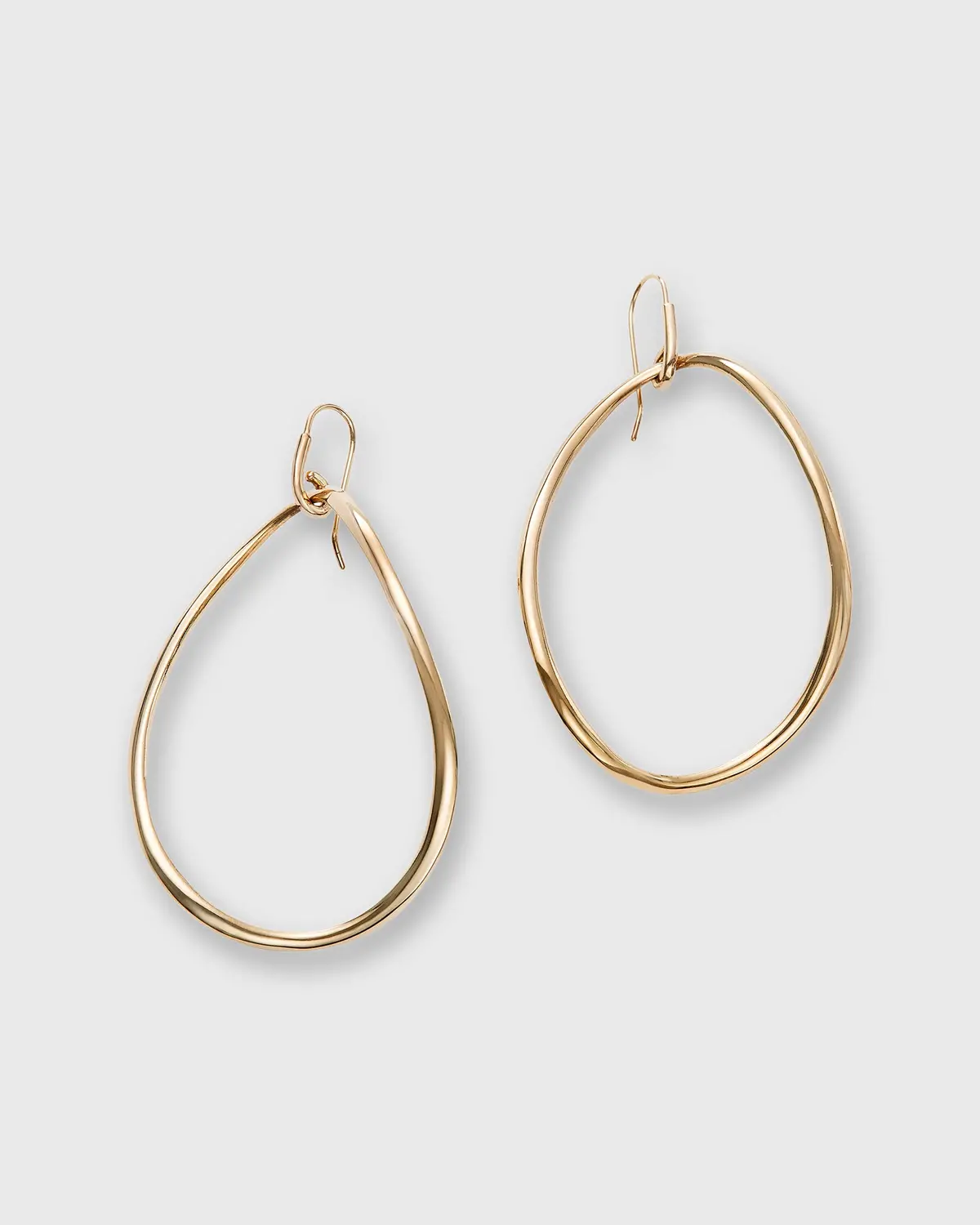 Extra Large Organic Hoop Earrings In Gold-Plated Brass 1
