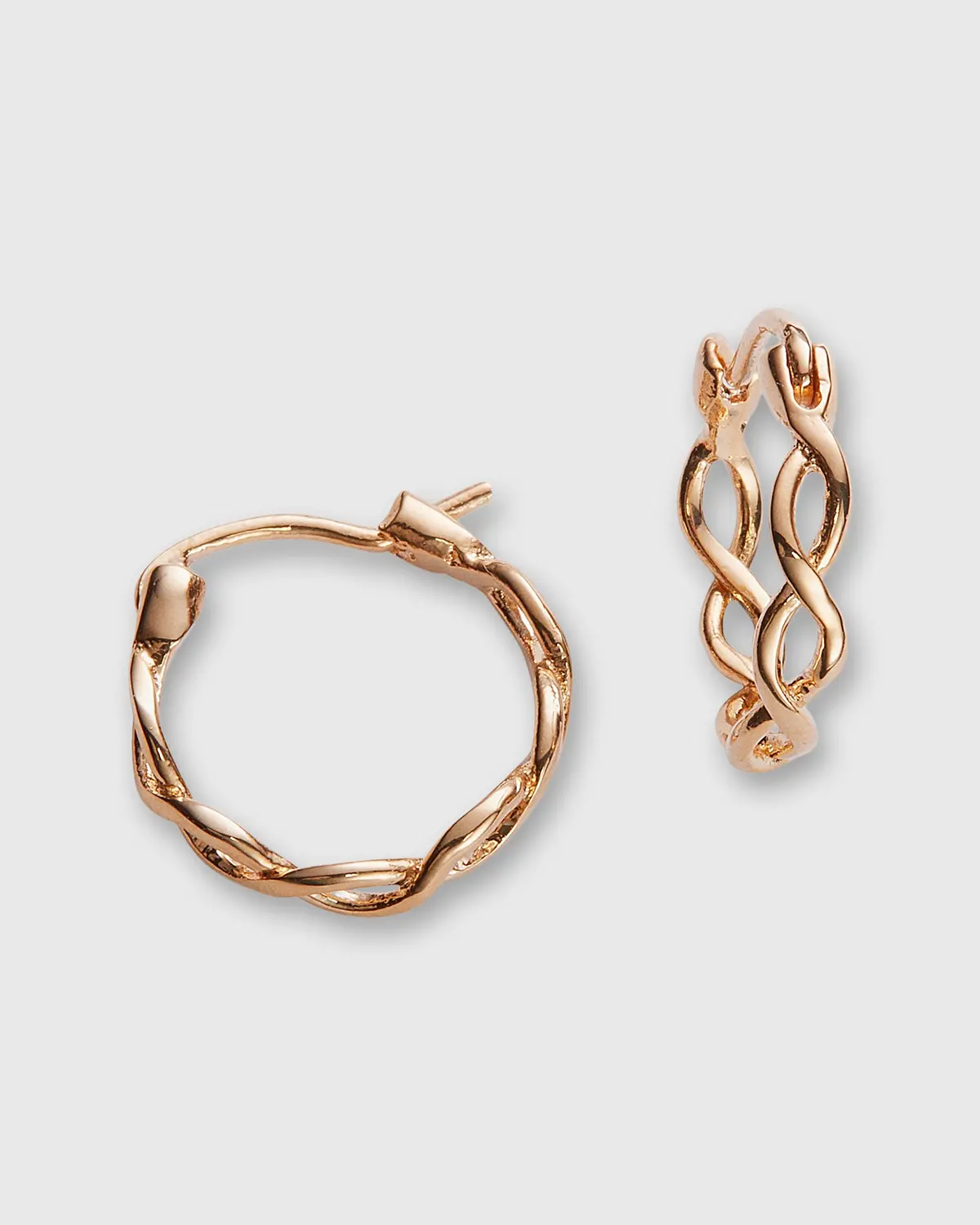 Small Braided Hoop Earrings In Gold-Plated Brass 1