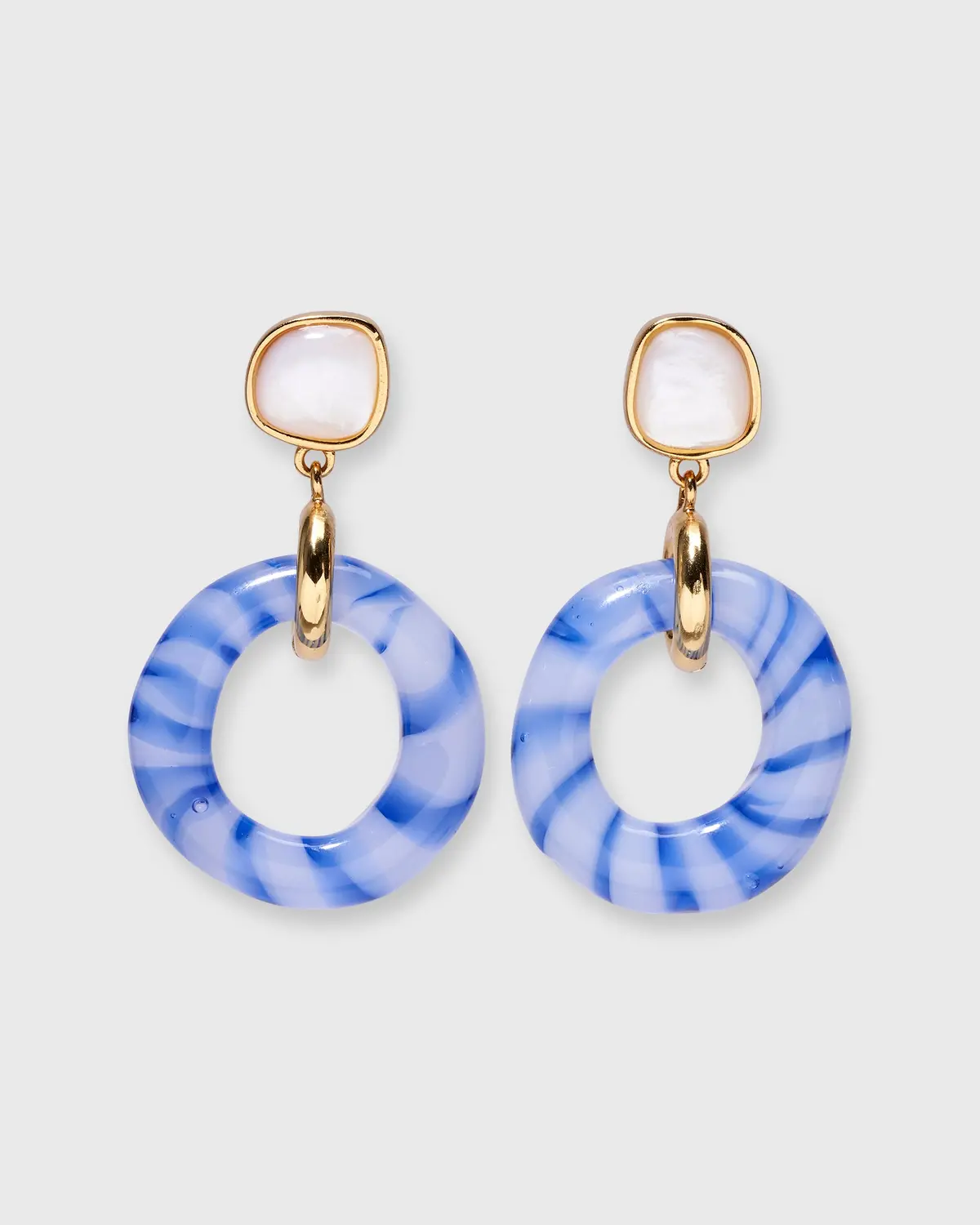 Madeira Glass Earrings In Blue 1