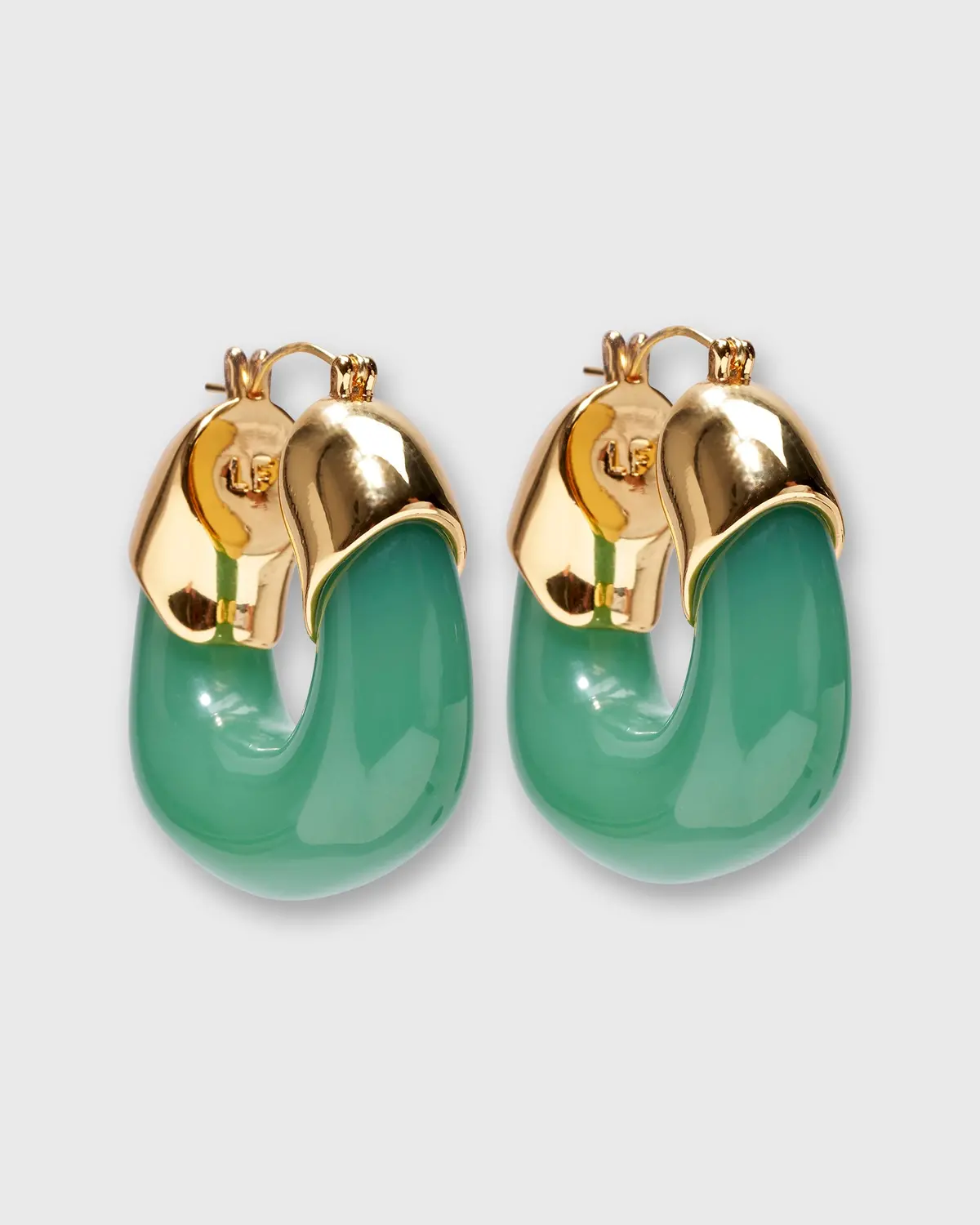 Organic Hoop Earrings In Sage 1