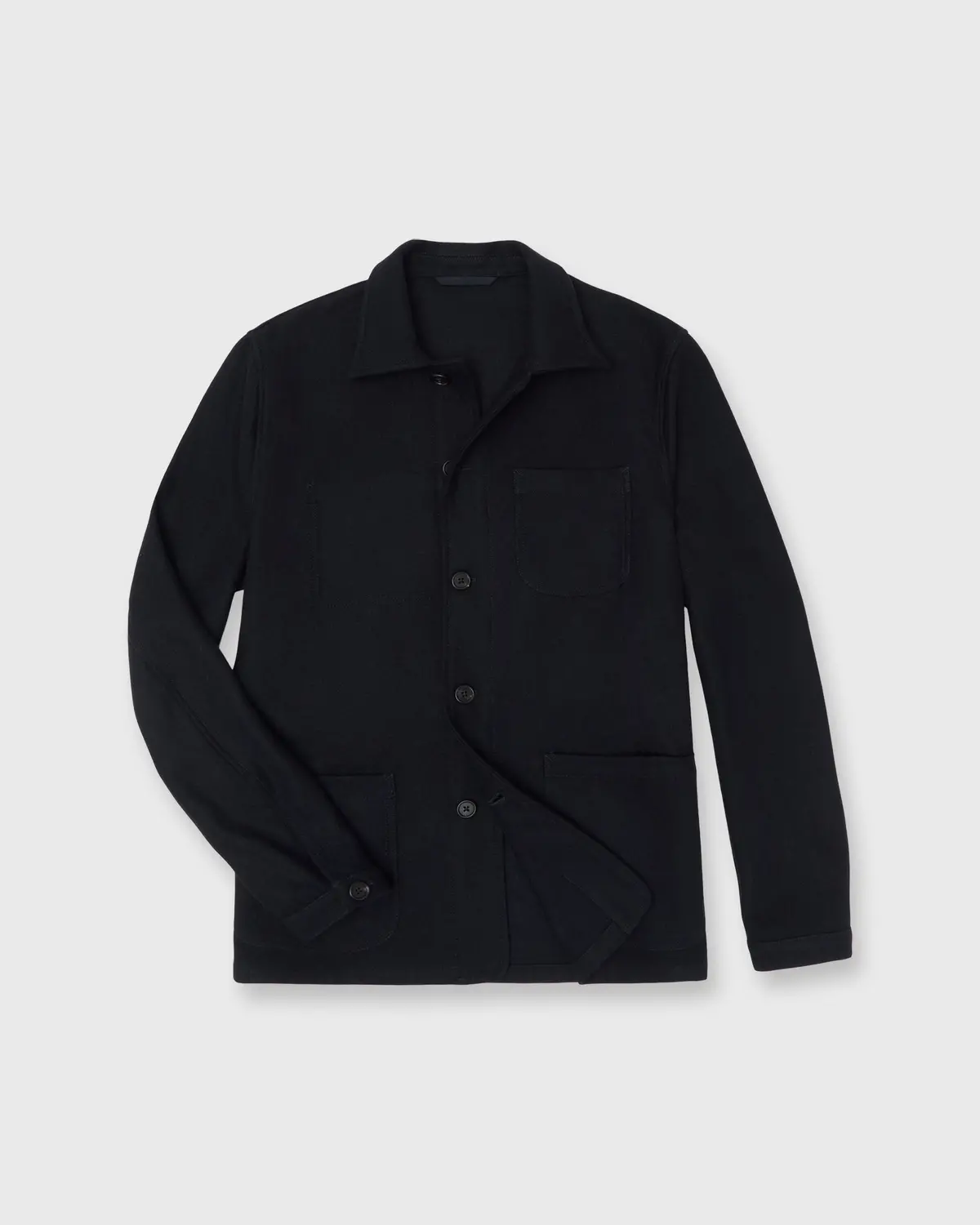 Chore Jacket In Navy Wool Melton 1