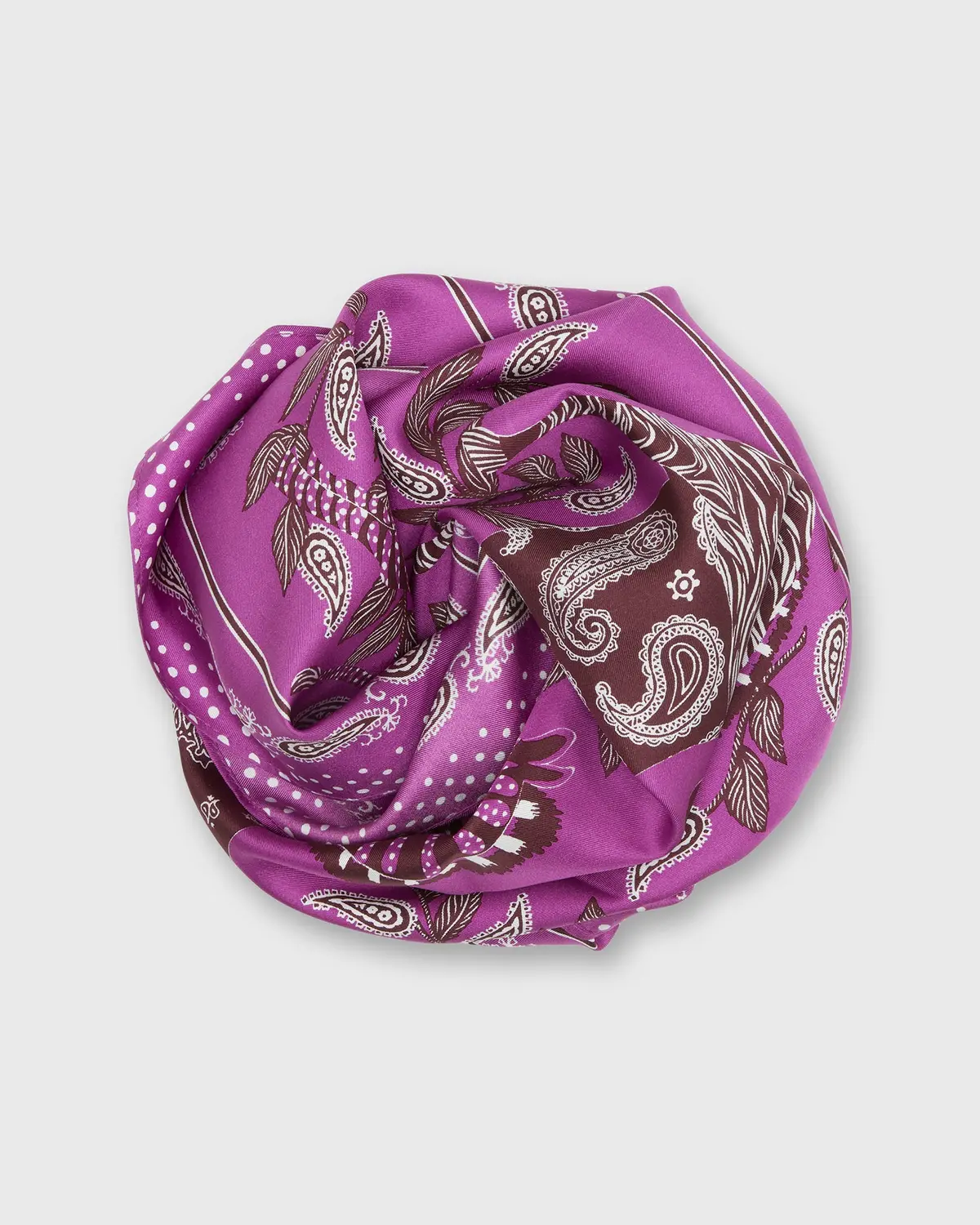 Zack Square Scarf In Purple Silk 1