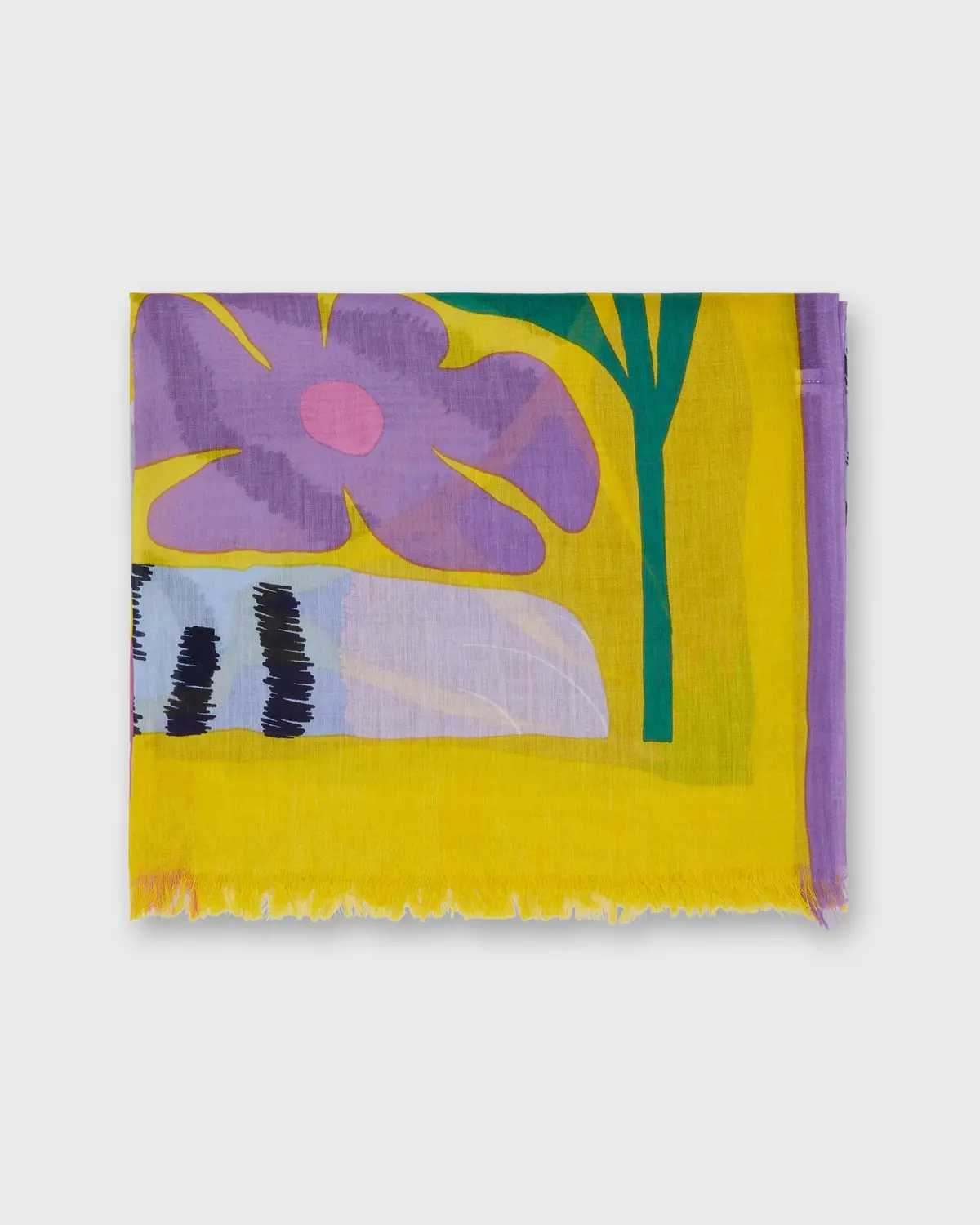 Folk Scarf In Yellow 1