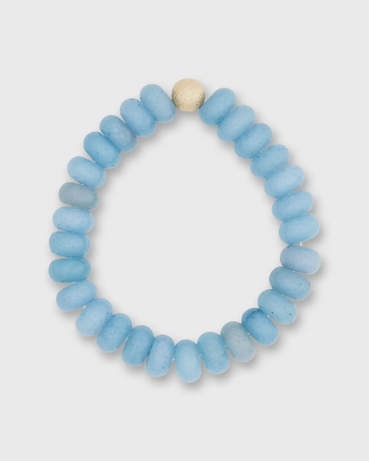 Semi Precious Beaded Bracelet In Blue Jeans Monochrome 1