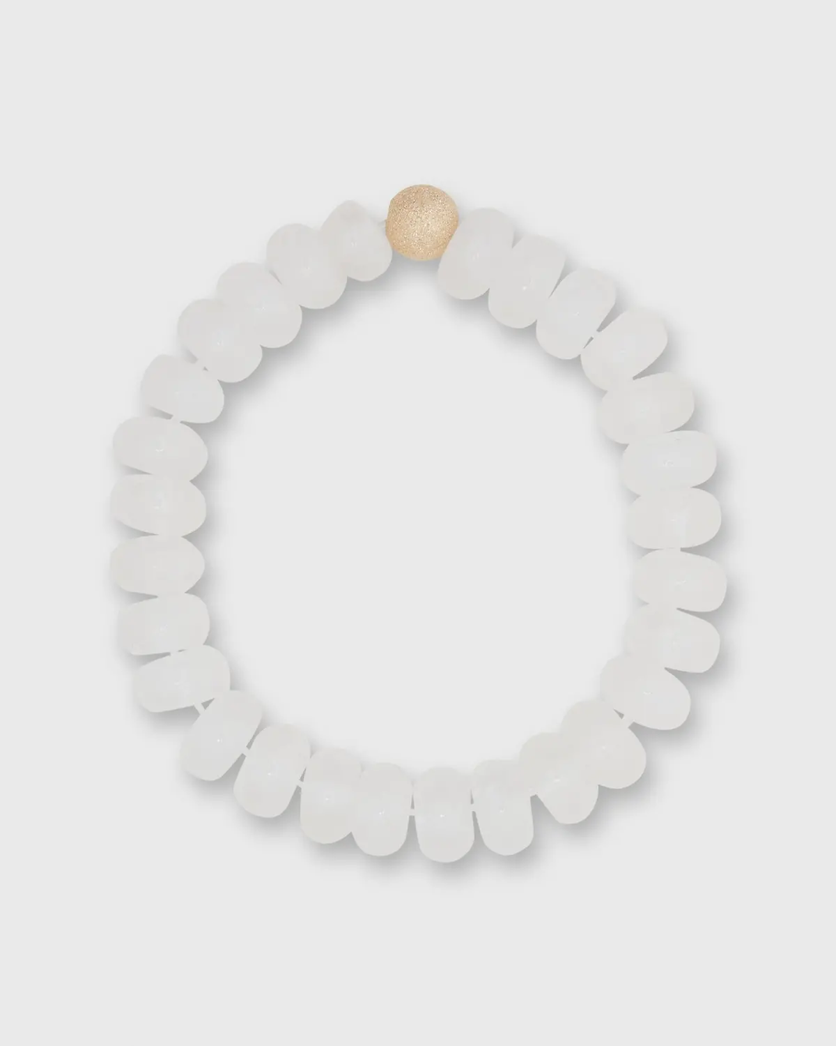 Semi Precious Beaded Bracelet In Clear Quartz Monochrome 1