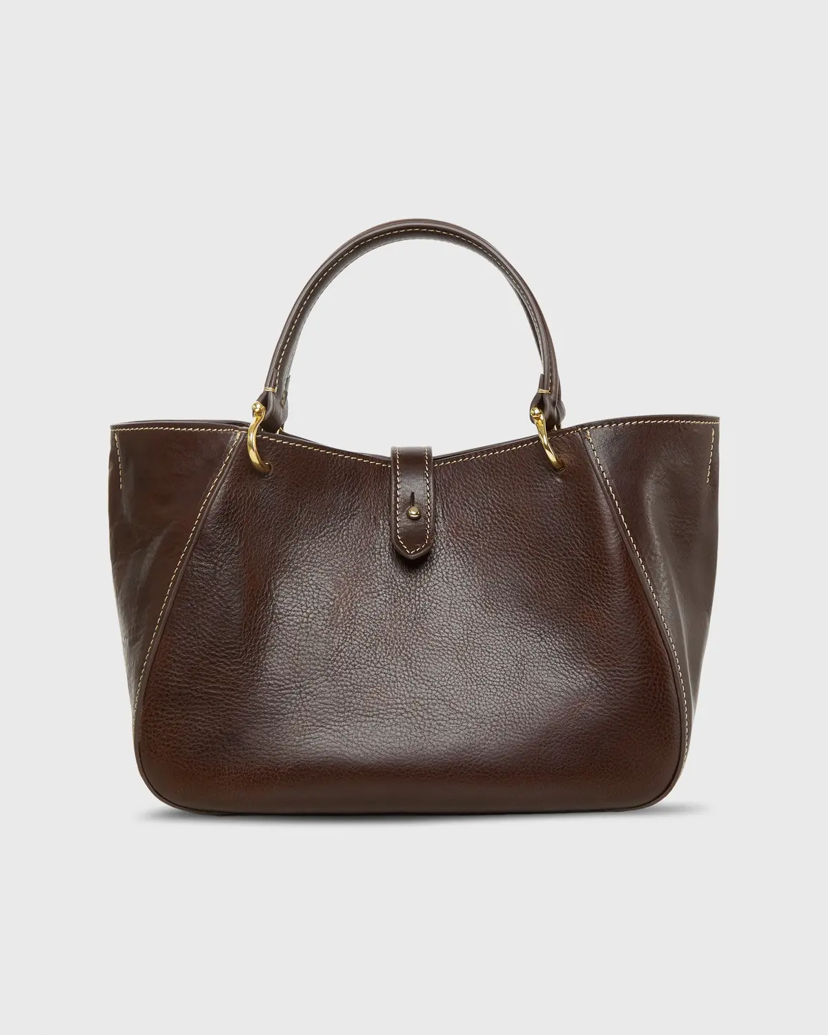 Annalisa Satchel Bag In Dark Brown Leather 1