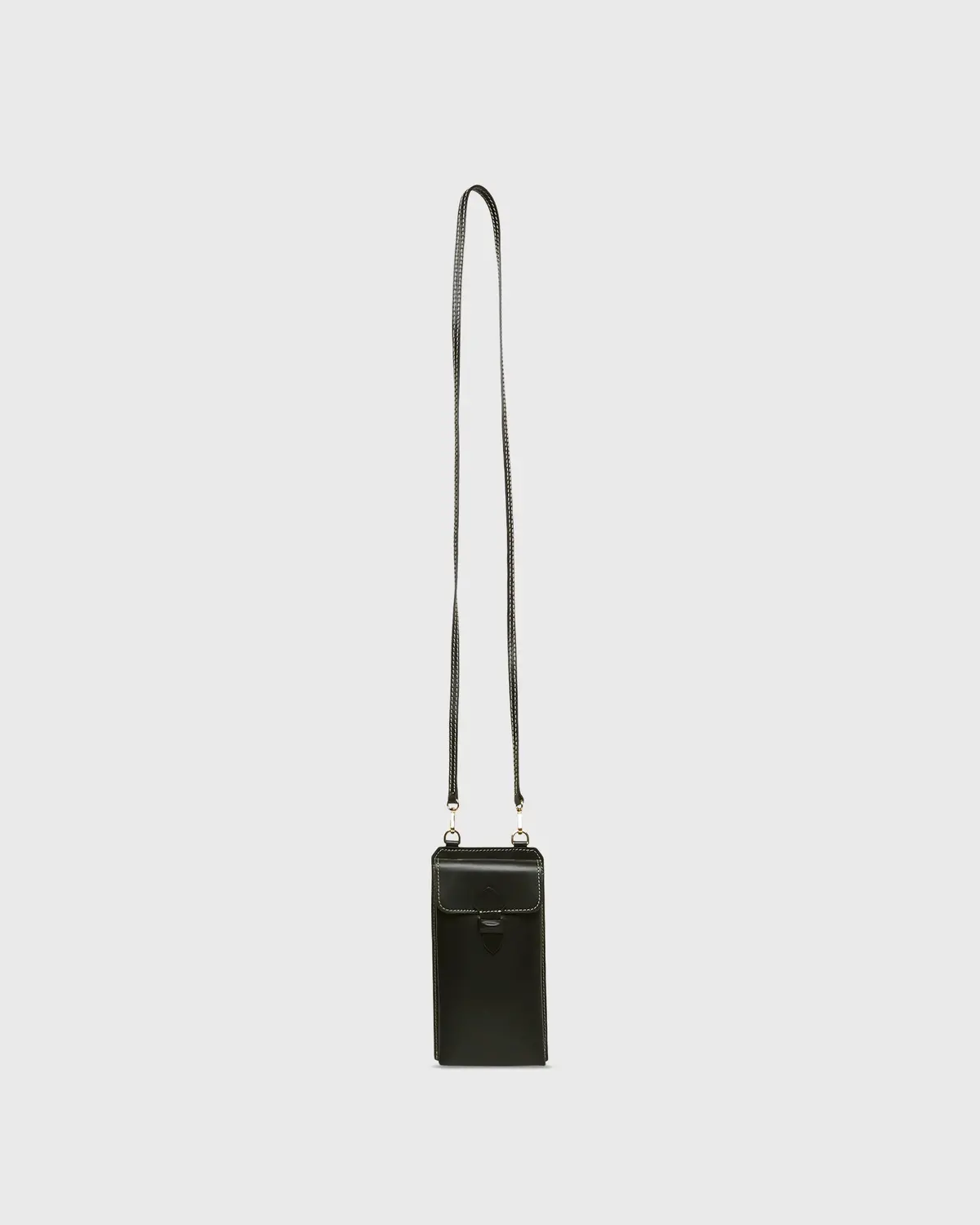 Cell Phone Bag In Black Leather 1