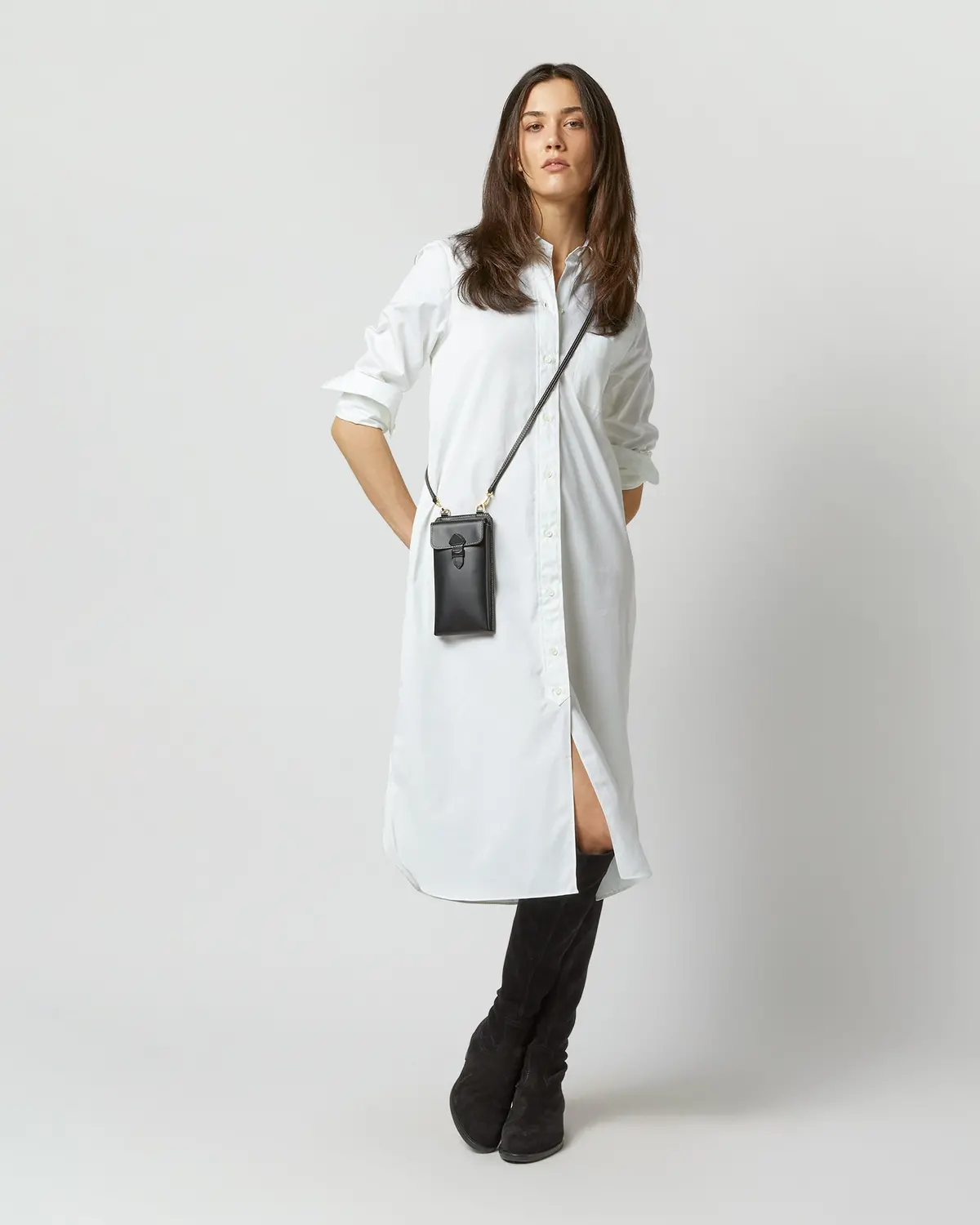 Cell Phone Bag In Black Leather 2