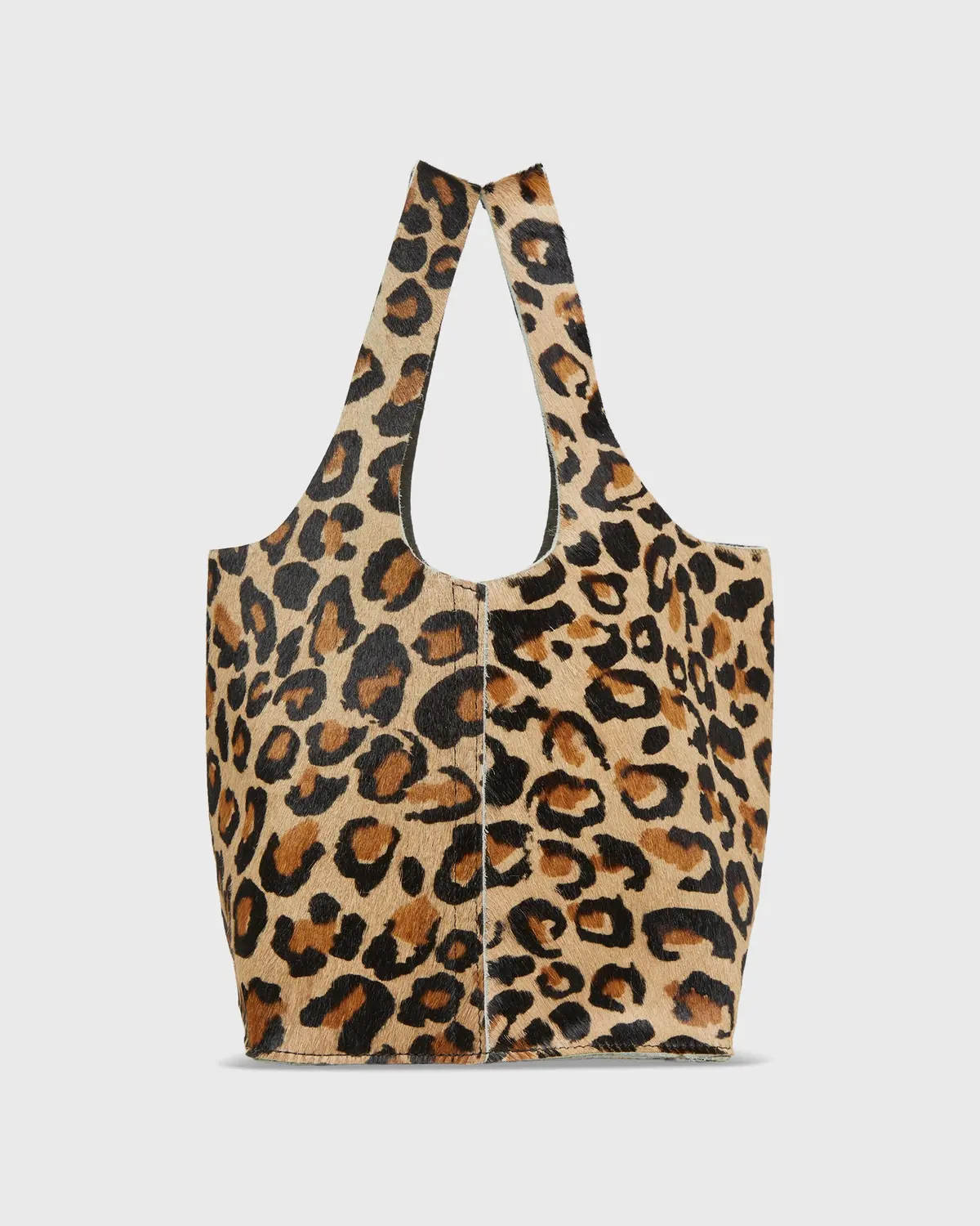 Paola Bucket Bag In Painterly Leopard Printed Pony 1