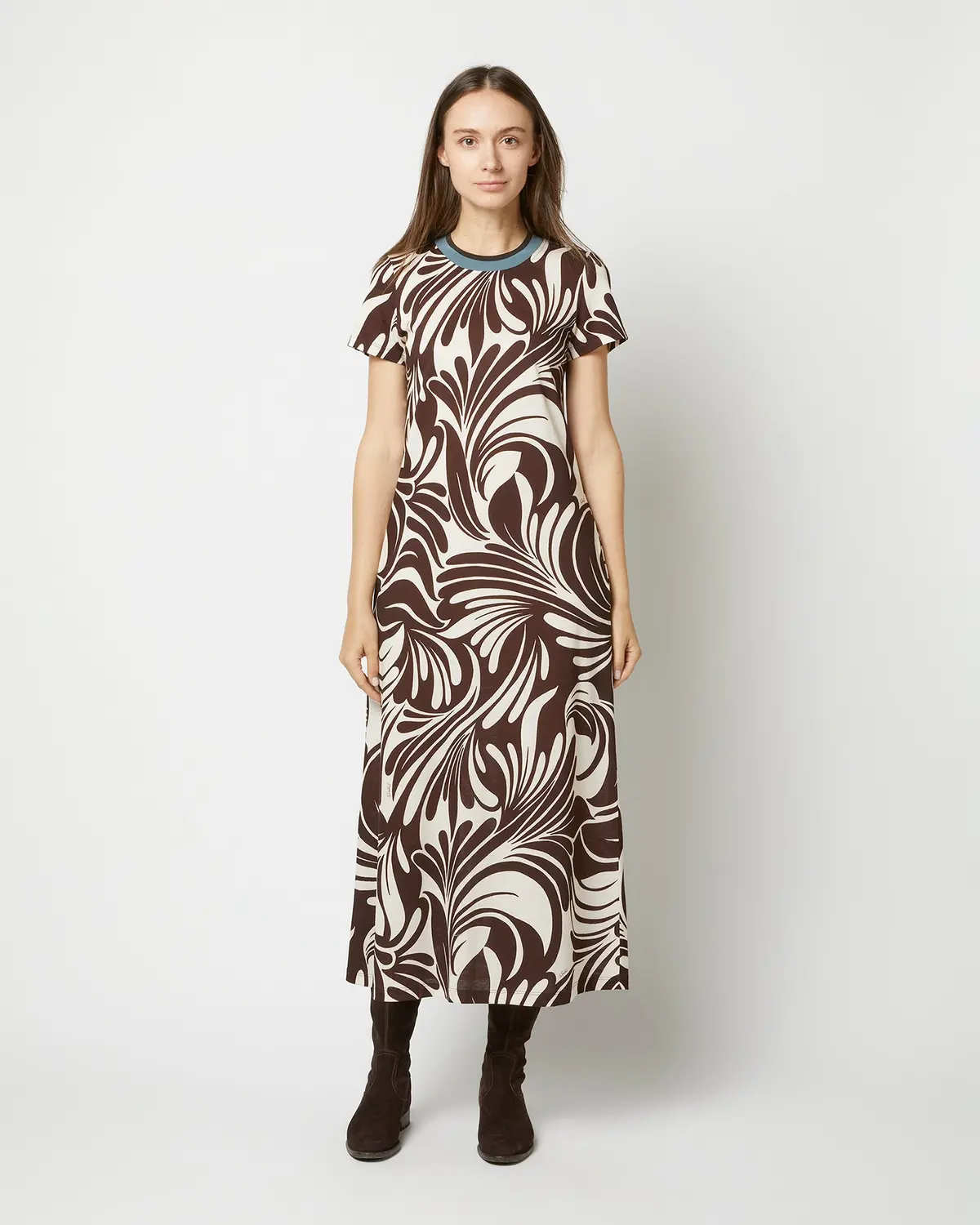 Sporty Swing Dress In Watermarble Jersey 1