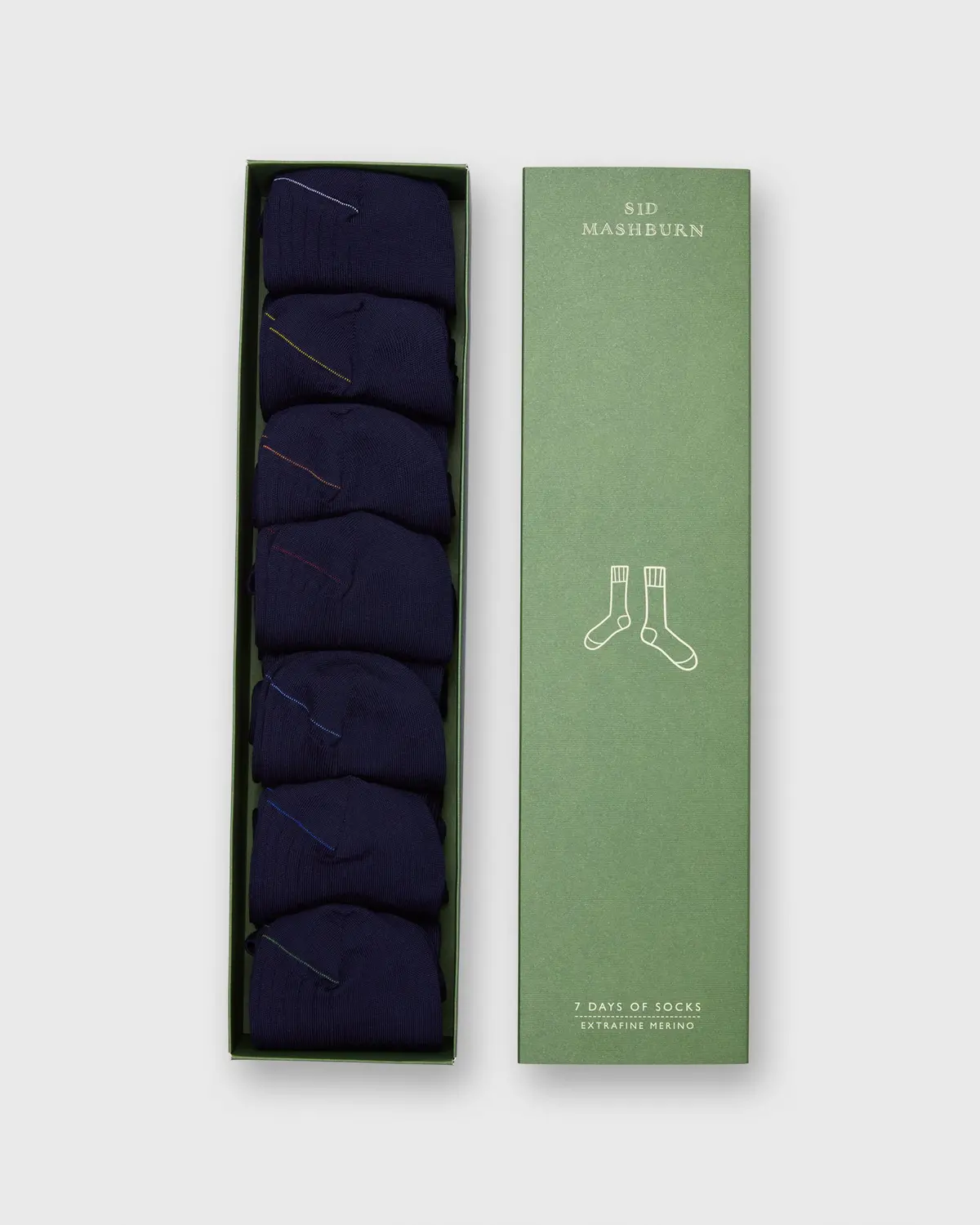 7-Day Sock Set, Trouser In Navy Wool 1