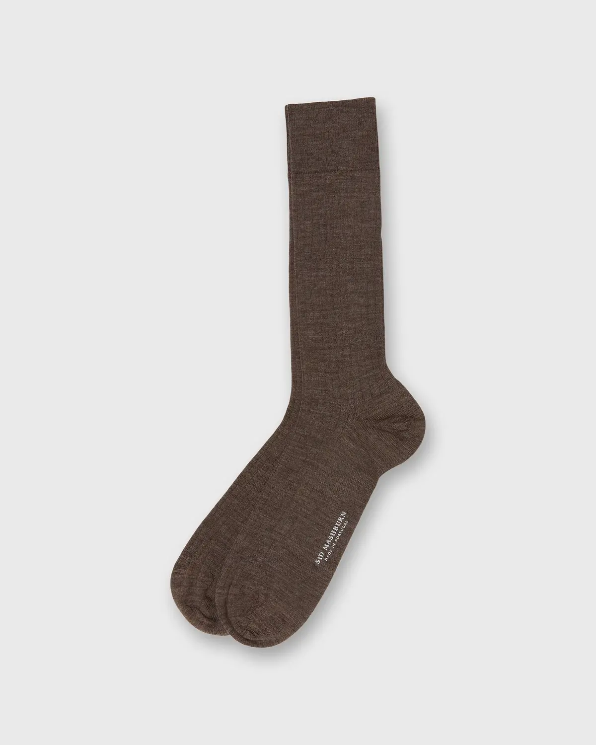 Trouser Dress Socks In Heather Brown Extra Fine Merino 1