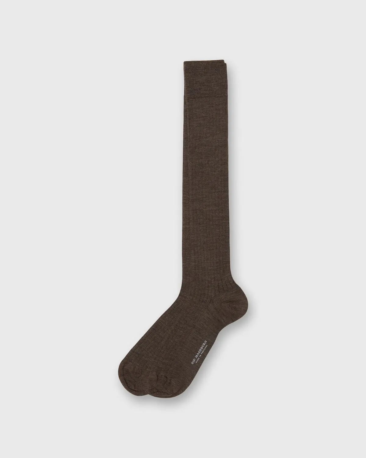 Over-The-Calf Dress Socks In Heather Brown Extra Fine Merino 1