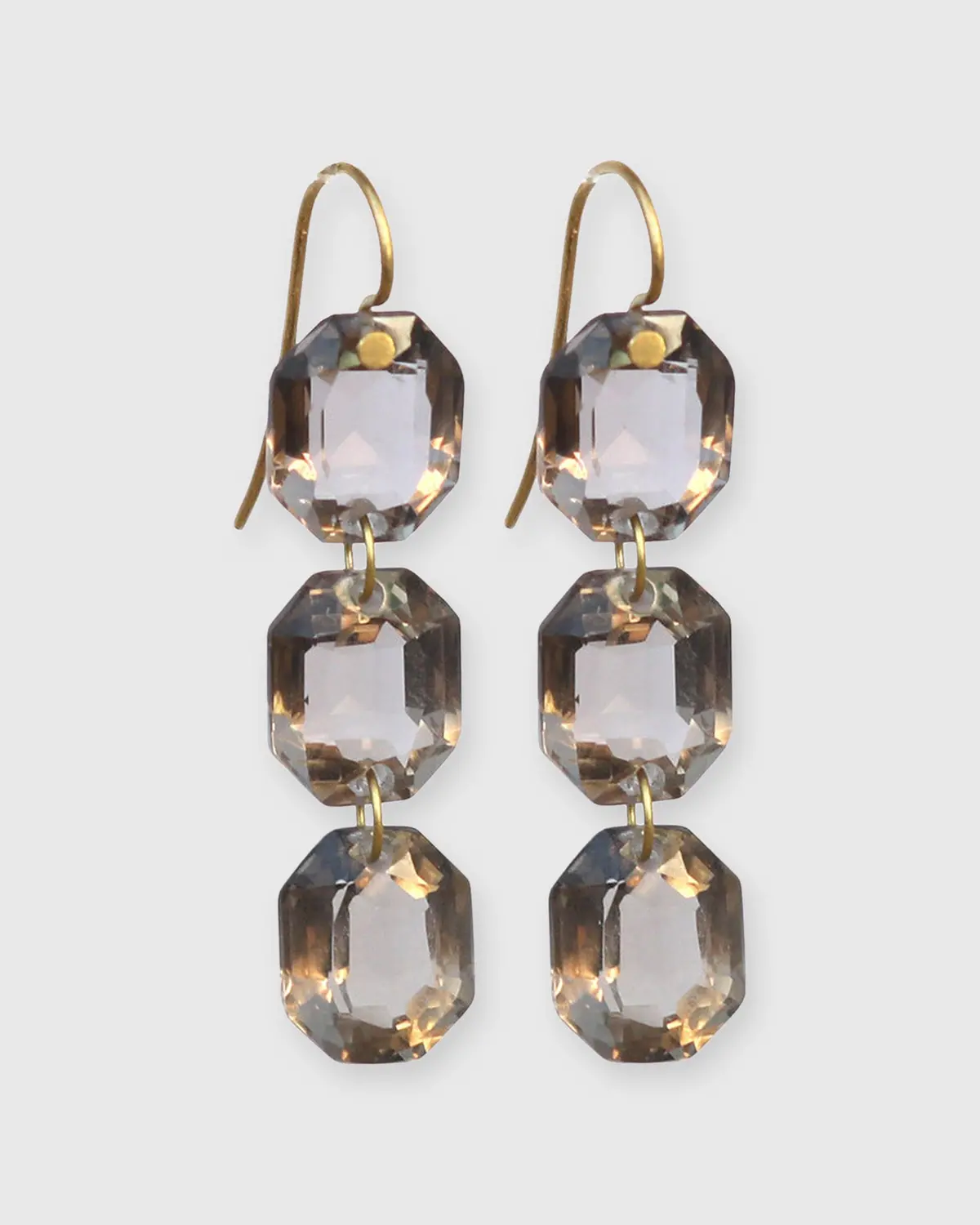 Small Spring Earrings In Smokey Quartz 1