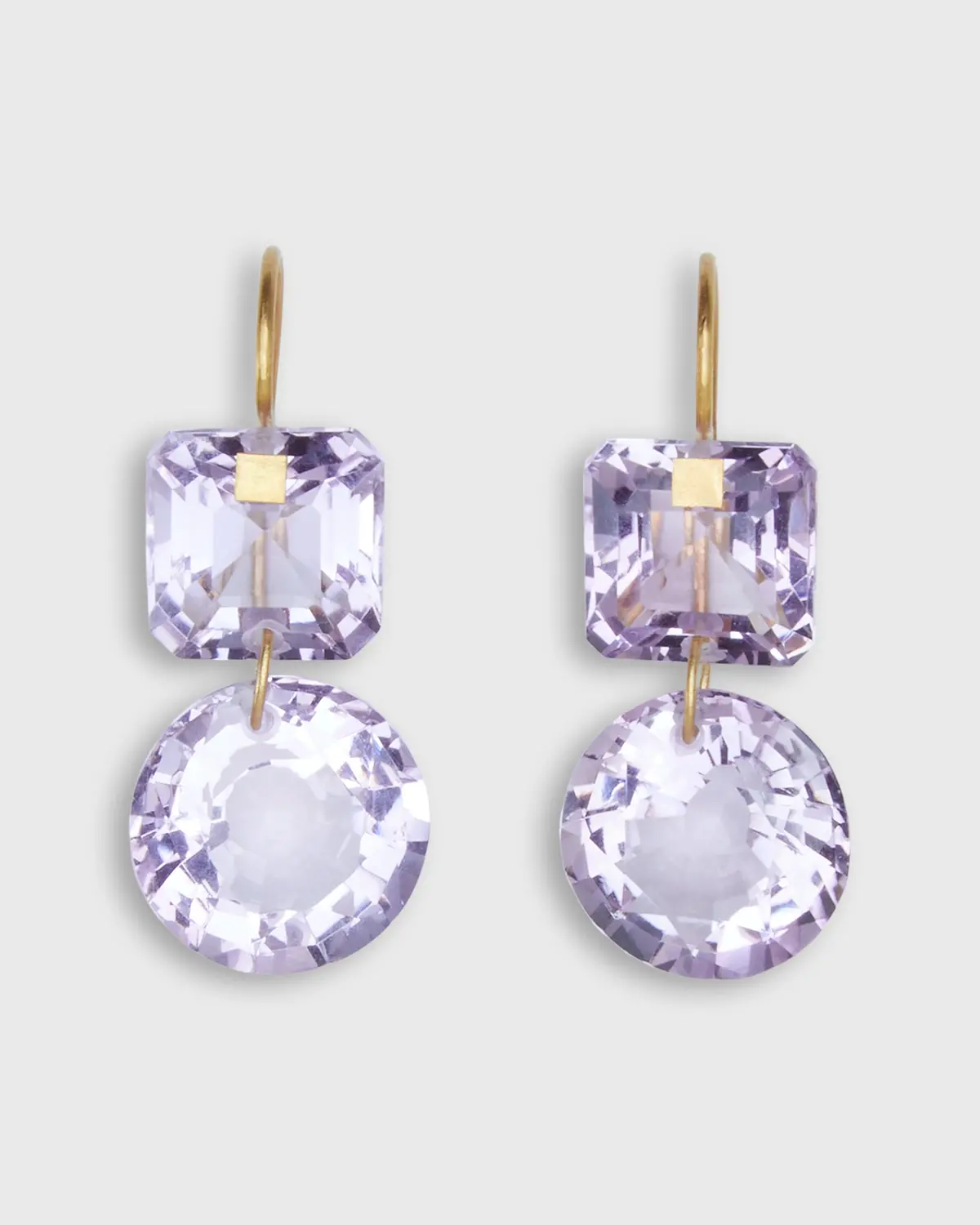 Small Square Incandescence Earrings In Amethyst 1