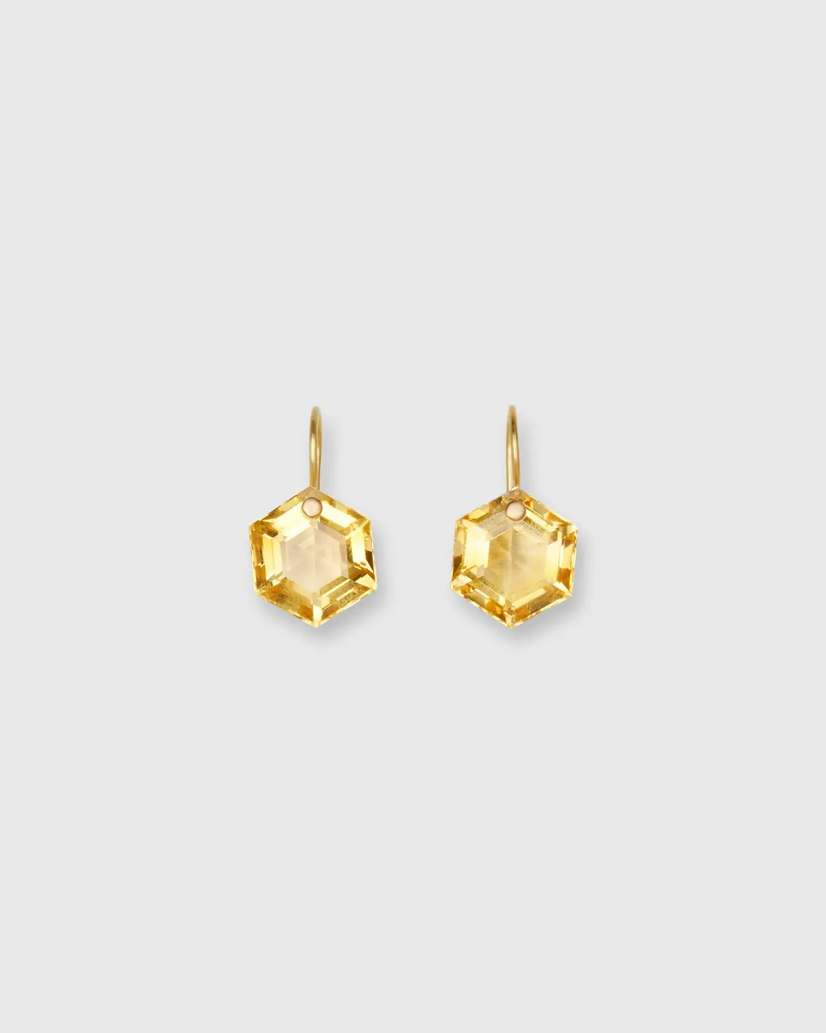 Hexagon Earrings In Citrine 1
