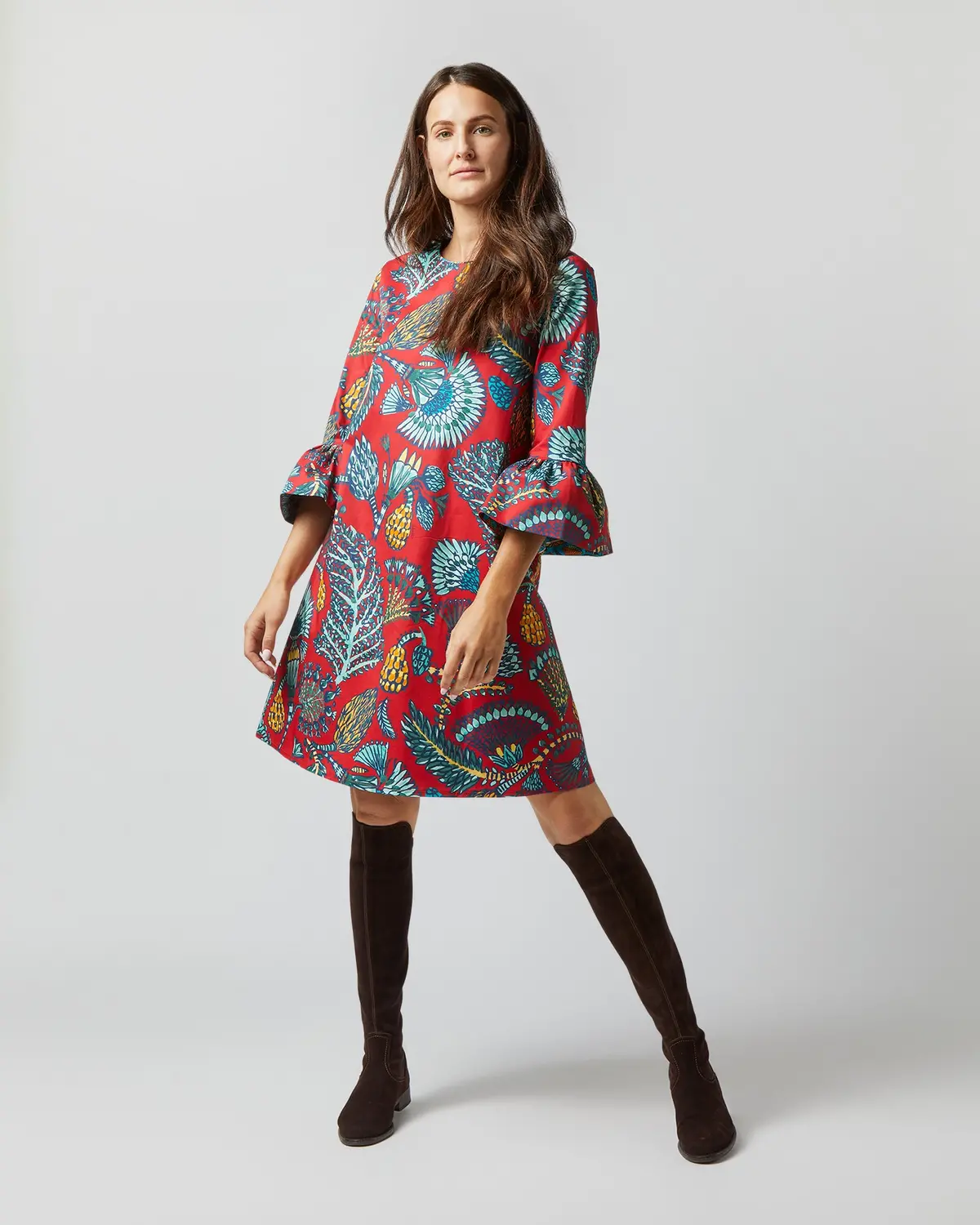 24/7 Dress In Sicomore Red Heavy Stretch Cotton 1