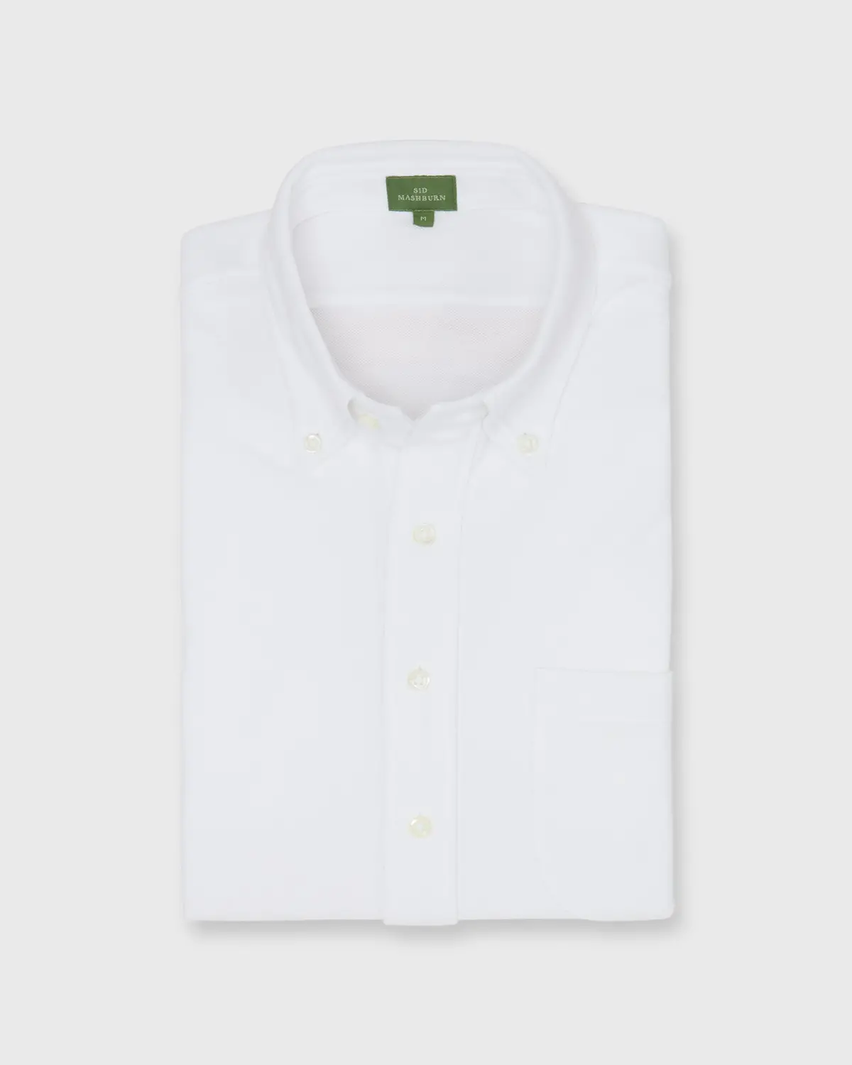 Knit Button-Down Popover Shirt In White Pima Pique 1