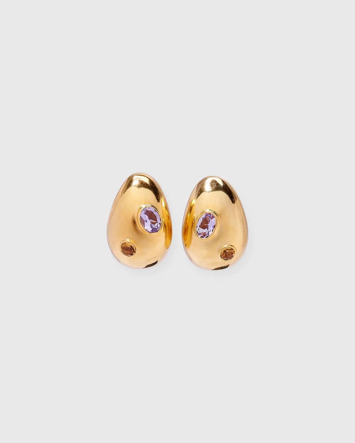 Mini Arp Earrings In Studded Gold 1